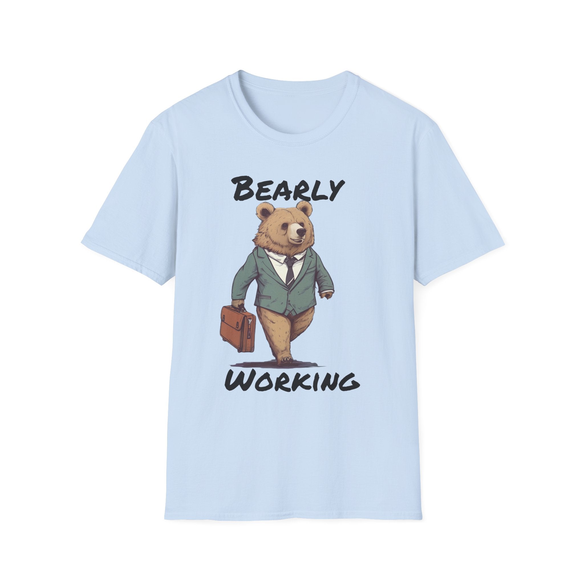 Bearly Working T-Shirt — Funny Bear Office Graphic Tee