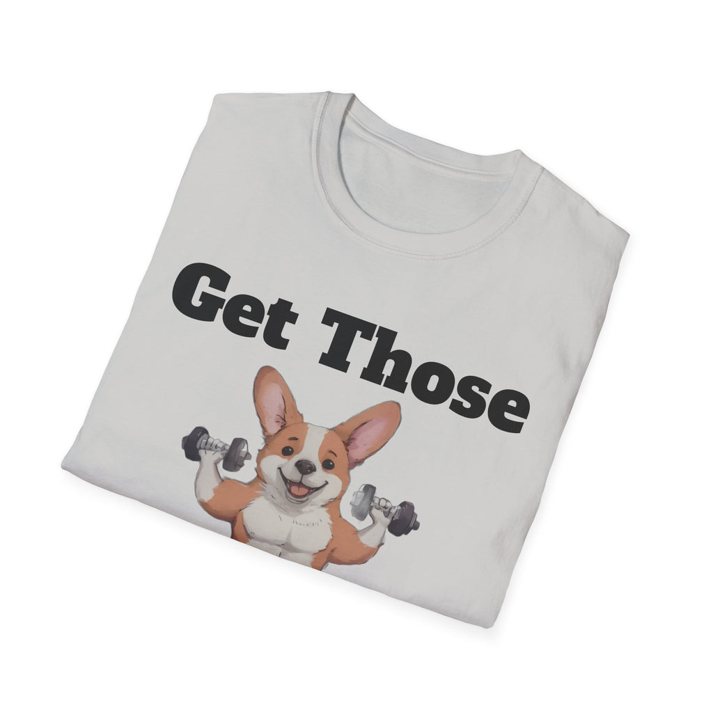 Get Those Corgains T-Shirt — Funny Corgi Gym Dog Fitness Tee