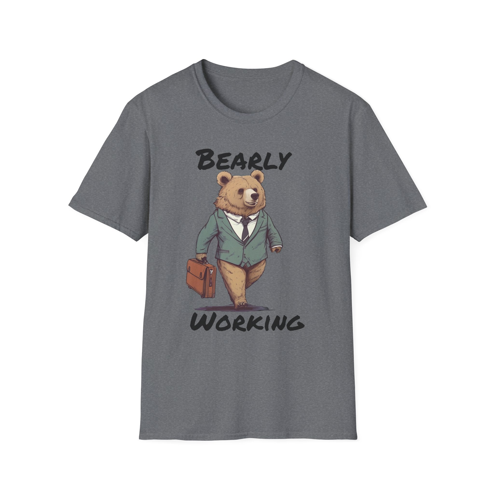 Bearly Working T-Shirt — Funny Bear Office Graphic Tee