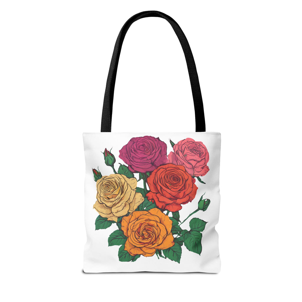 Floral Rose Bouquet Tote Bag — Colorful Garden Tote