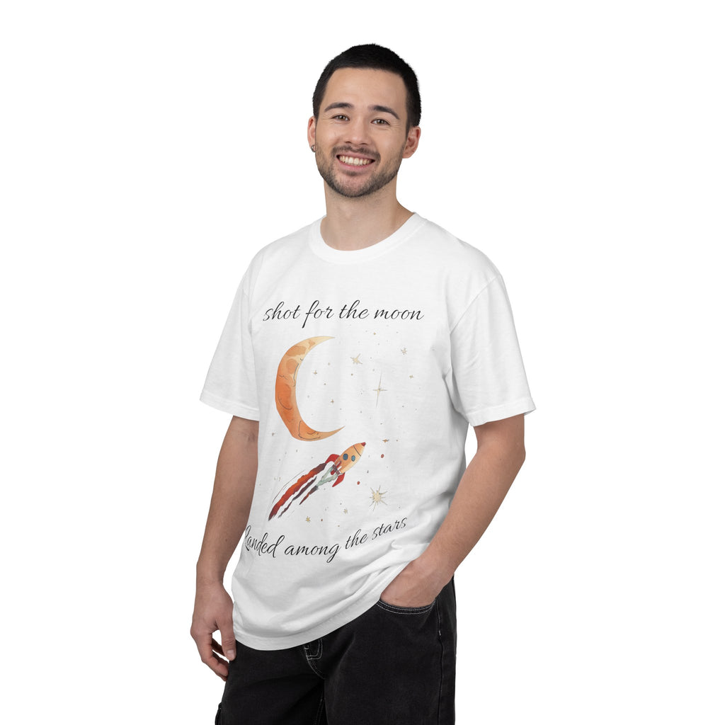 Shot for the Moon Rocket Moon T-Shirt | Landed Among the Stars
