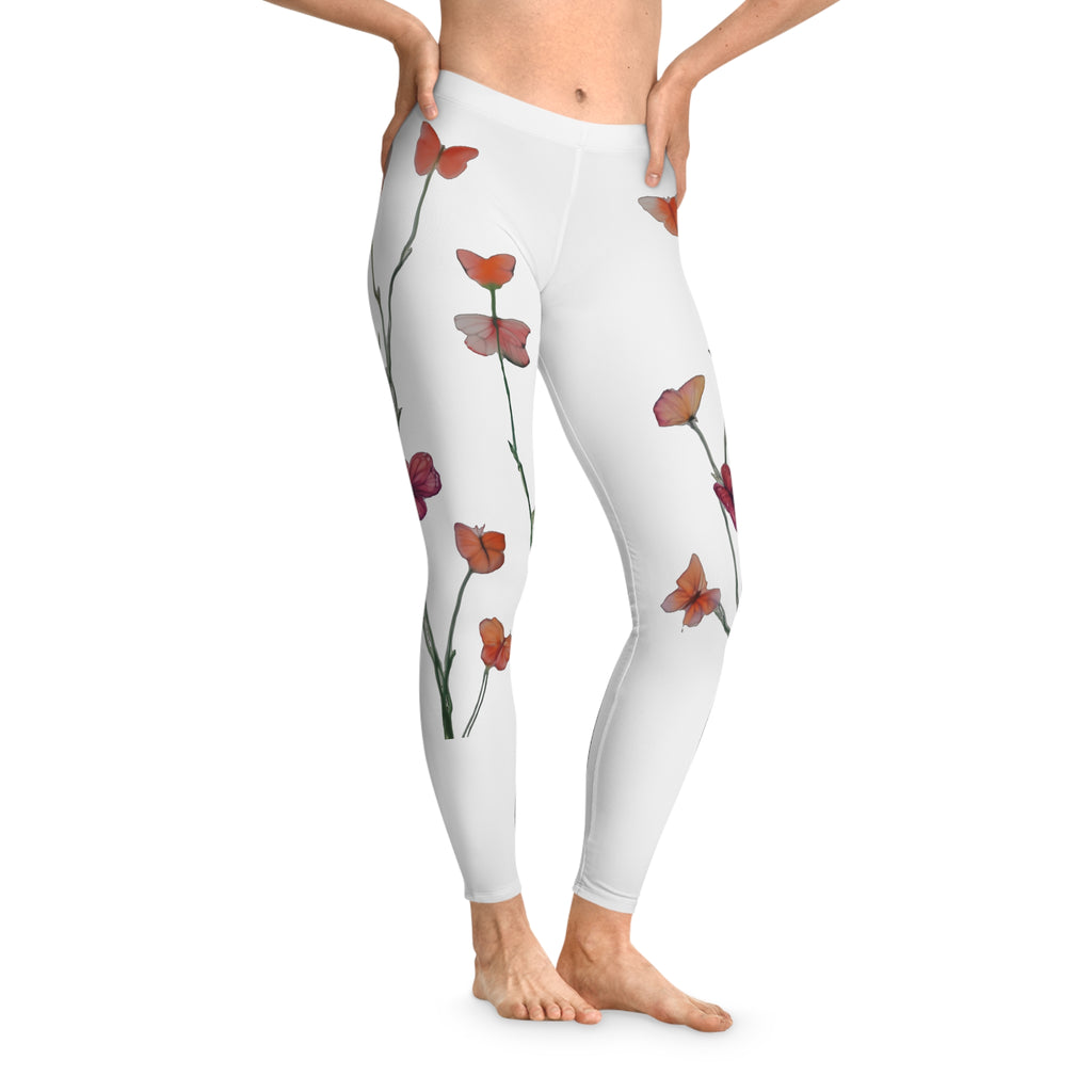 Floral Butterfly Vine Leggings – Watercolor Butterfly Print
