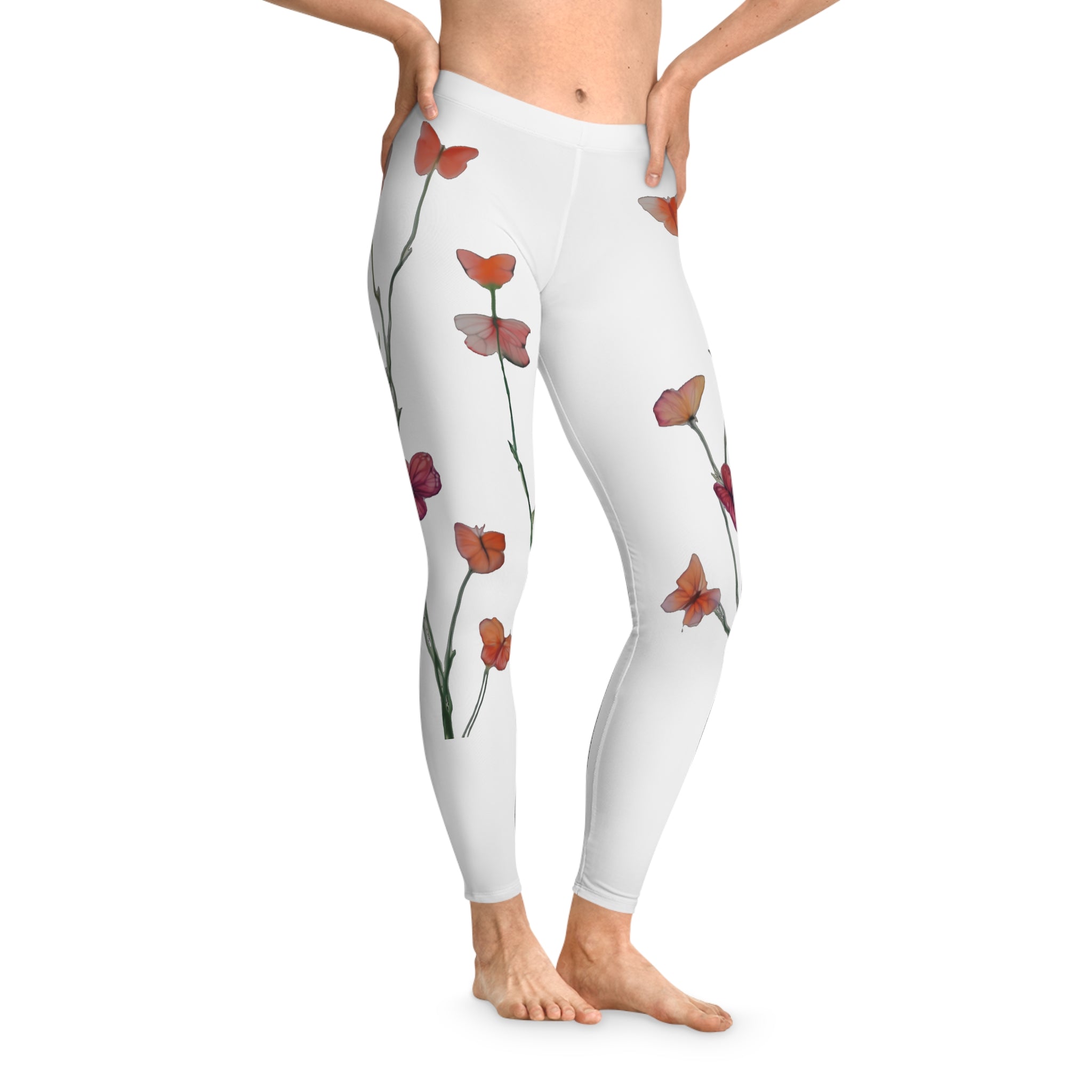 Floral Butterfly Vine Leggings – Watercolor Butterfly Print