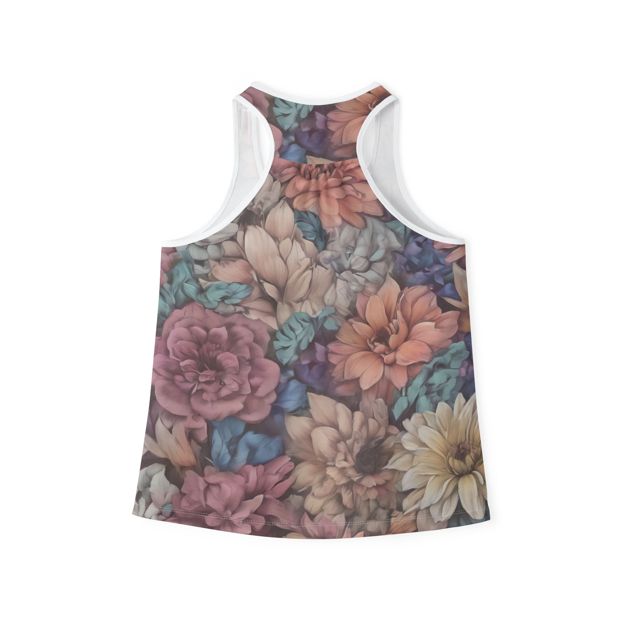 Floral Watercolor Racerback Tank Top — Pastel Bloom All-Over Print Spring Time