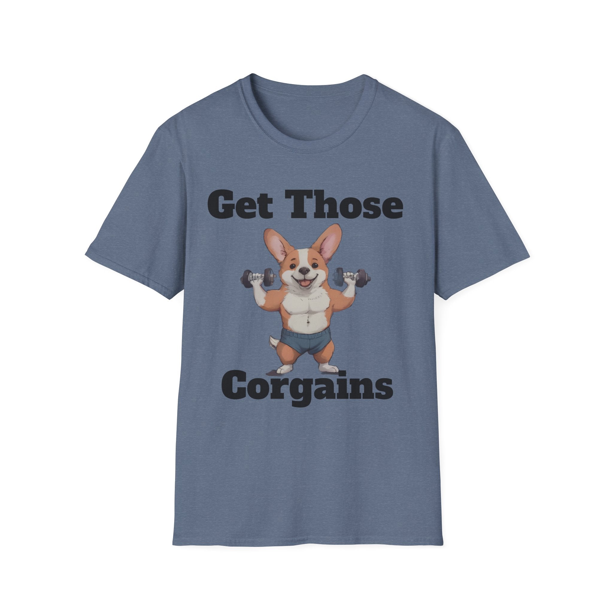 Get Those Corgains T-Shirt — Funny Corgi Gym Dog Fitness Tee