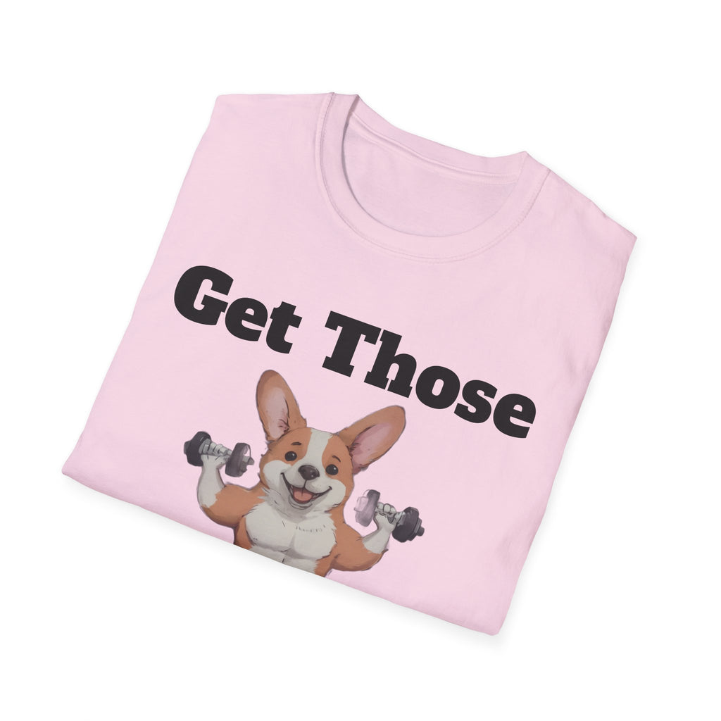 Get Those Corgains T-Shirt — Funny Corgi Gym Dog Fitness Tee