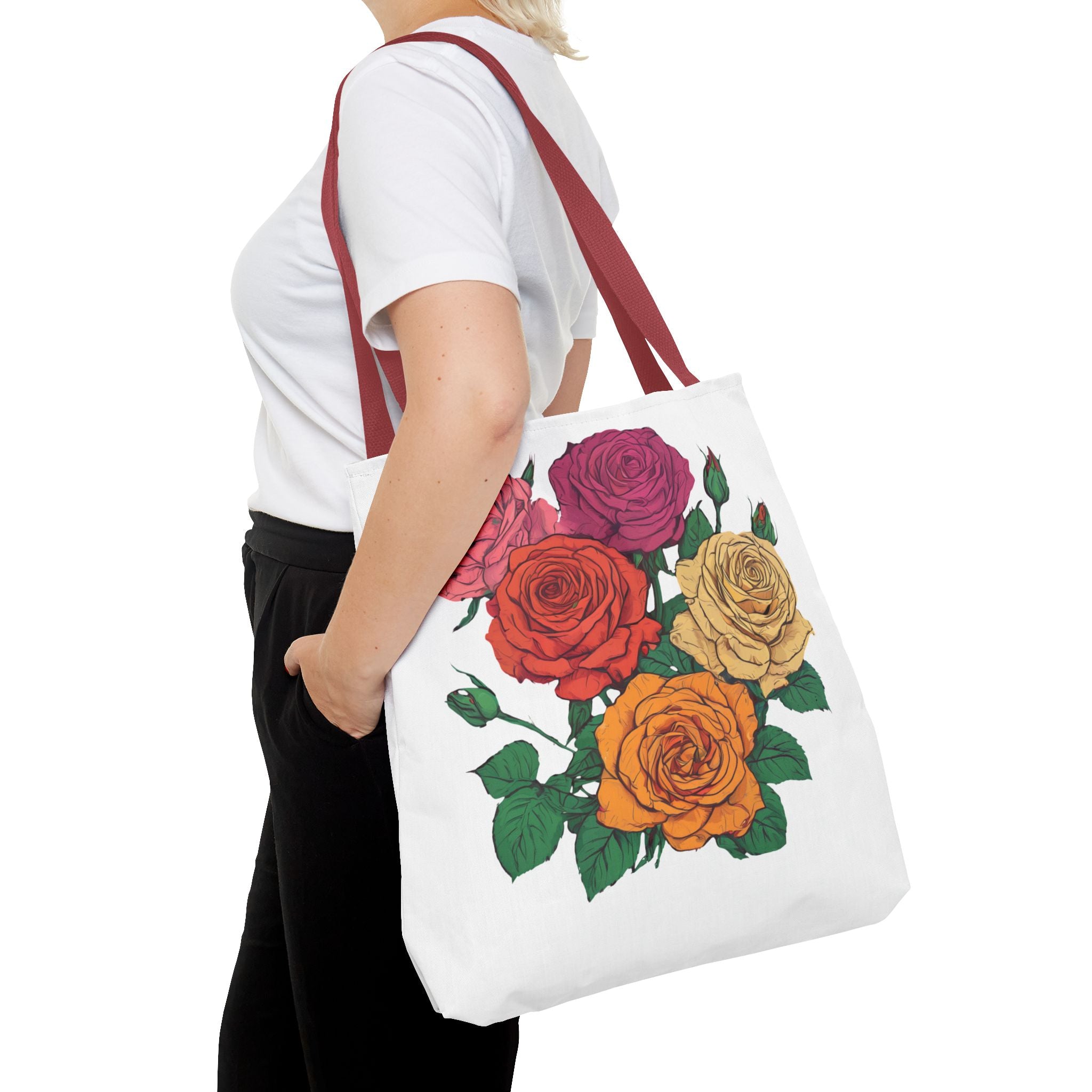 Floral Rose Bouquet Tote Bag — Colorful Garden Tote