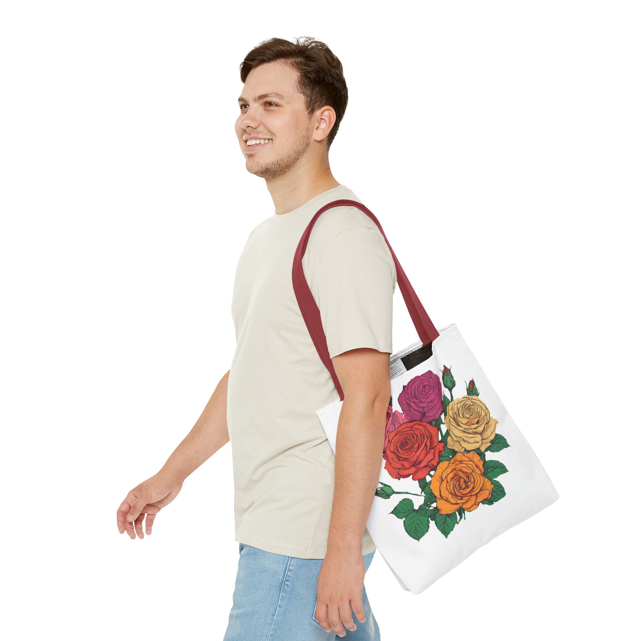 Floral Rose Bouquet Tote Bag — Colorful Garden Tote