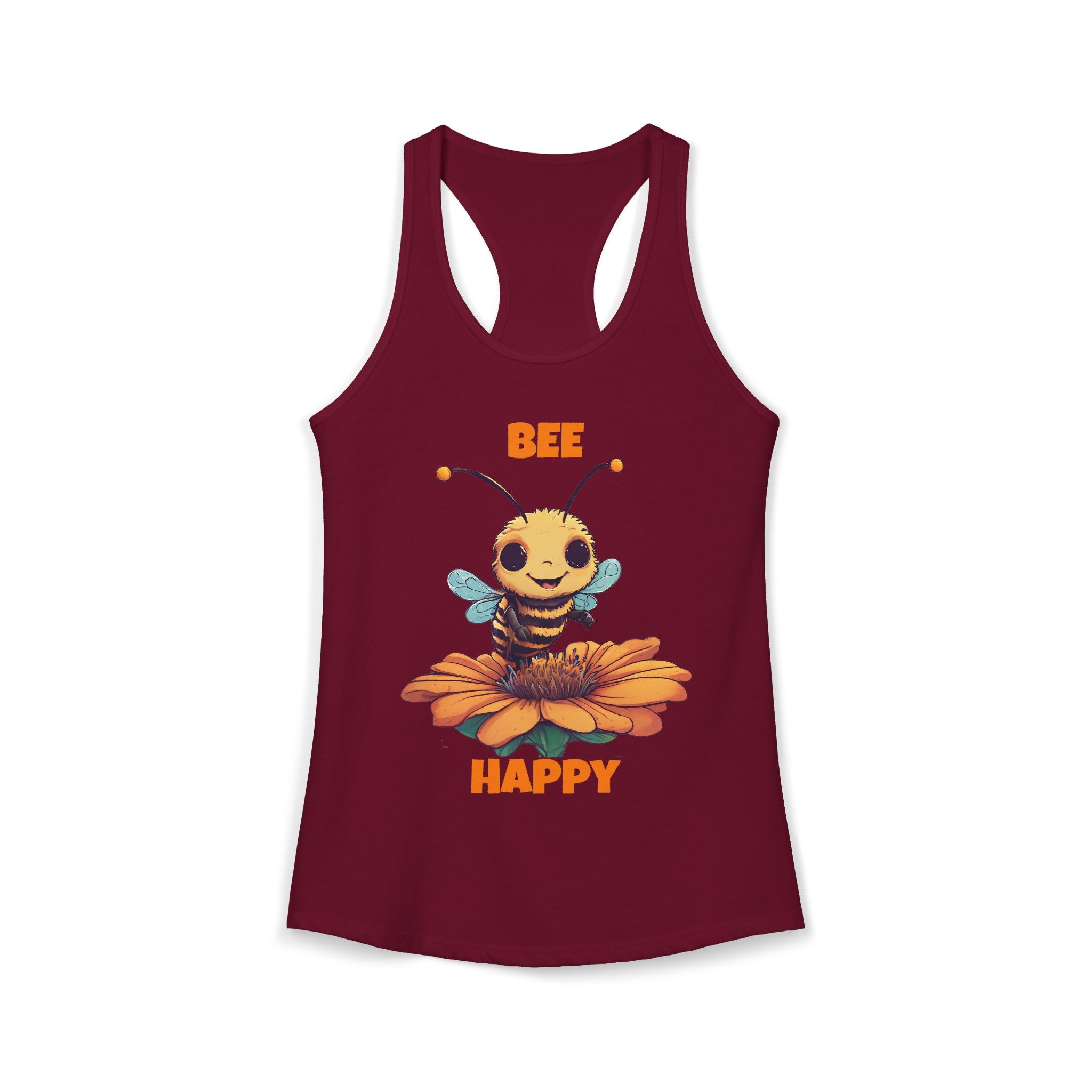 Bee Happy, Happy Bee Graphic Women's Ideal Racerback Tank