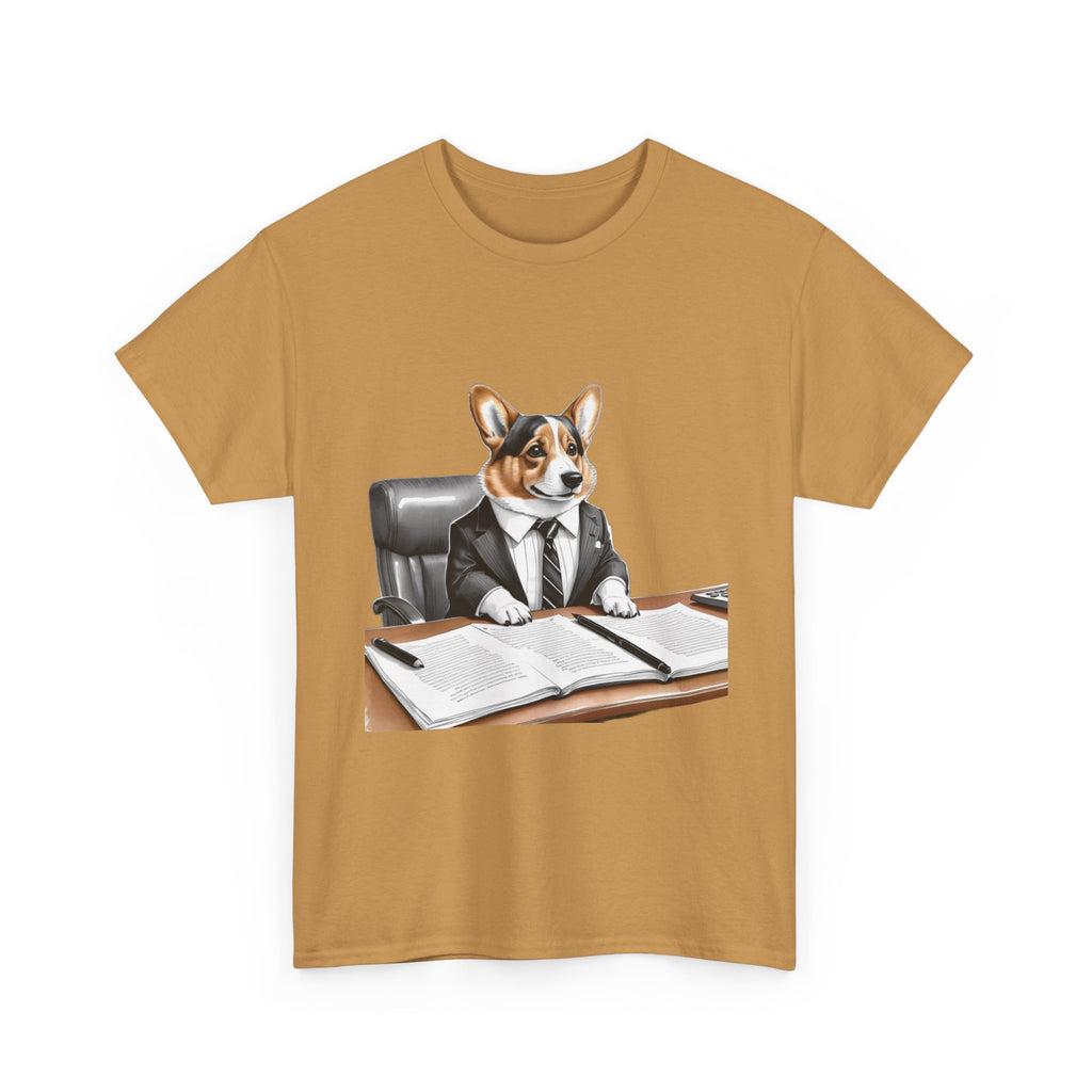 Corgi in Suit Tee | Dog Lawyer Office Illustration, Cute Business Dog Shirt