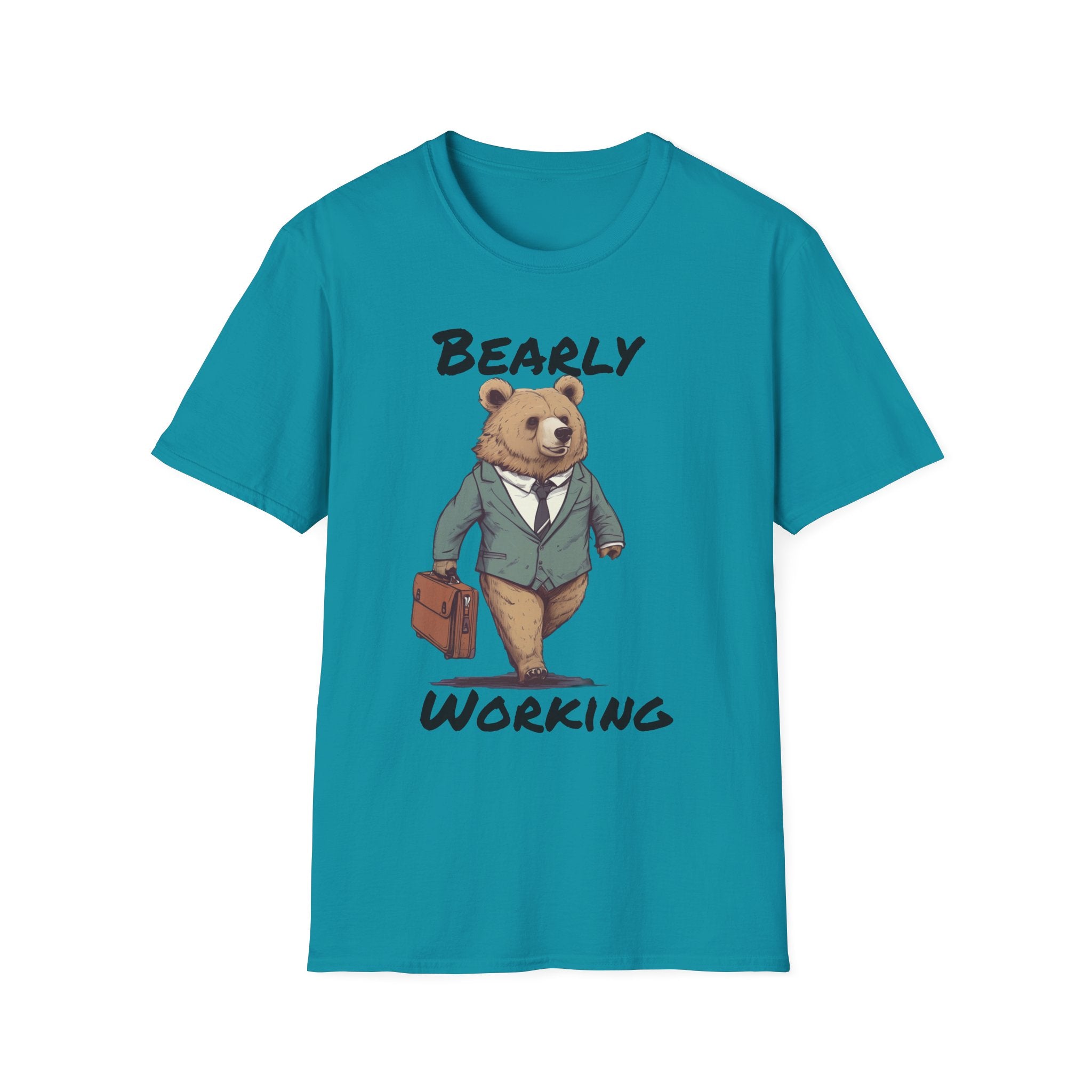 Bearly Working T-Shirt — Funny Bear Office Graphic Tee