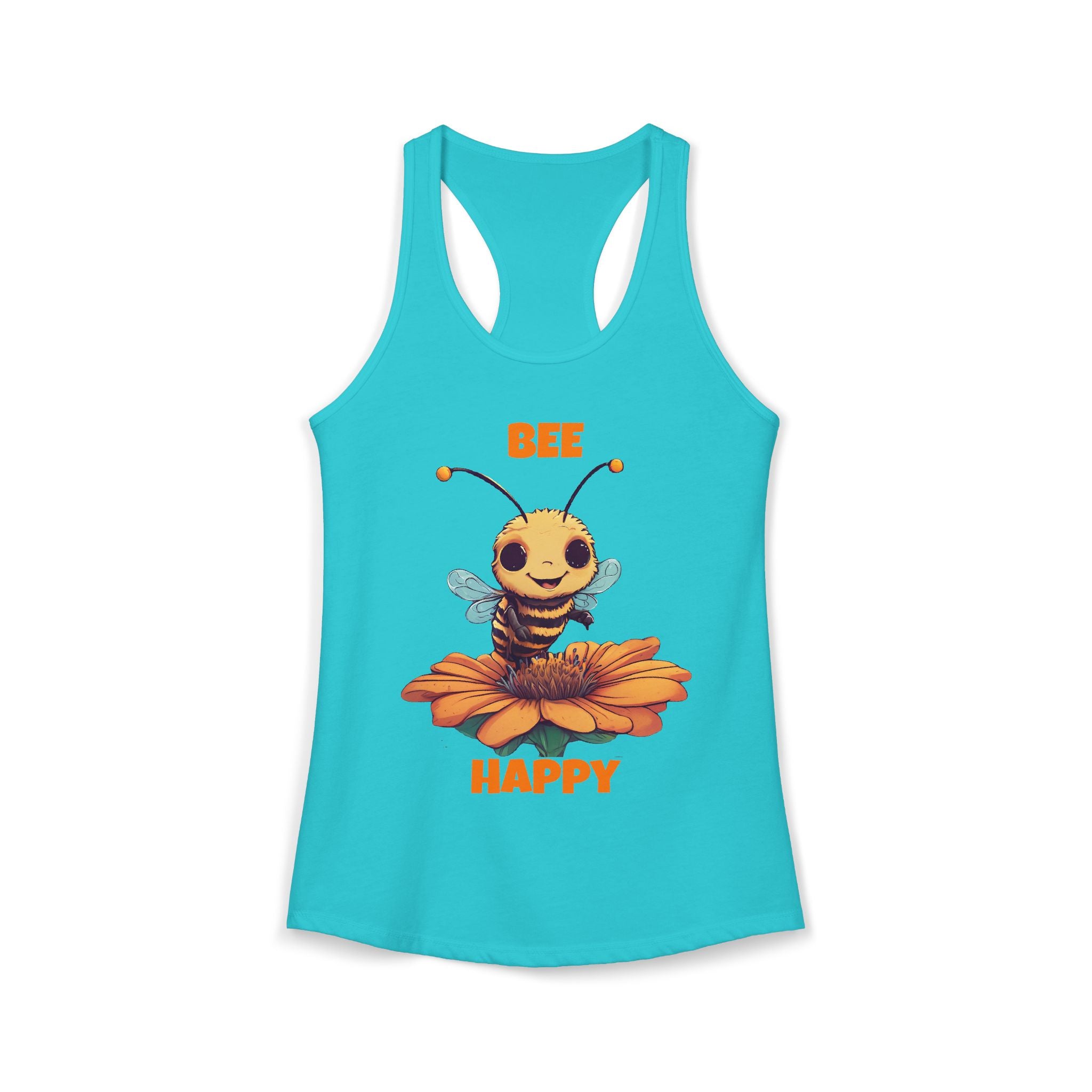 Bee Happy, Happy Bee Graphic Women's Ideal Racerback Tank
