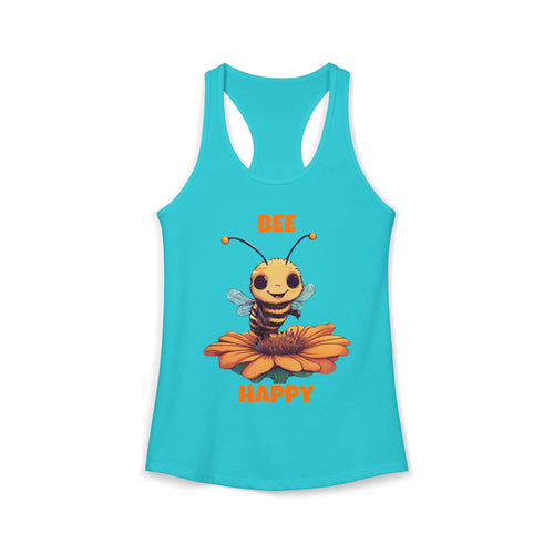Bee Happy, Happy Bee Graphic Women's Ideal Racerback Tank
