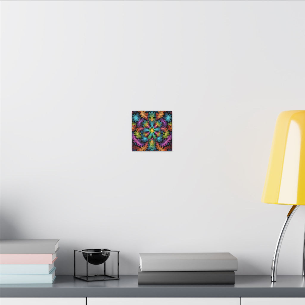 Rainbow Fractal Floral Canvas