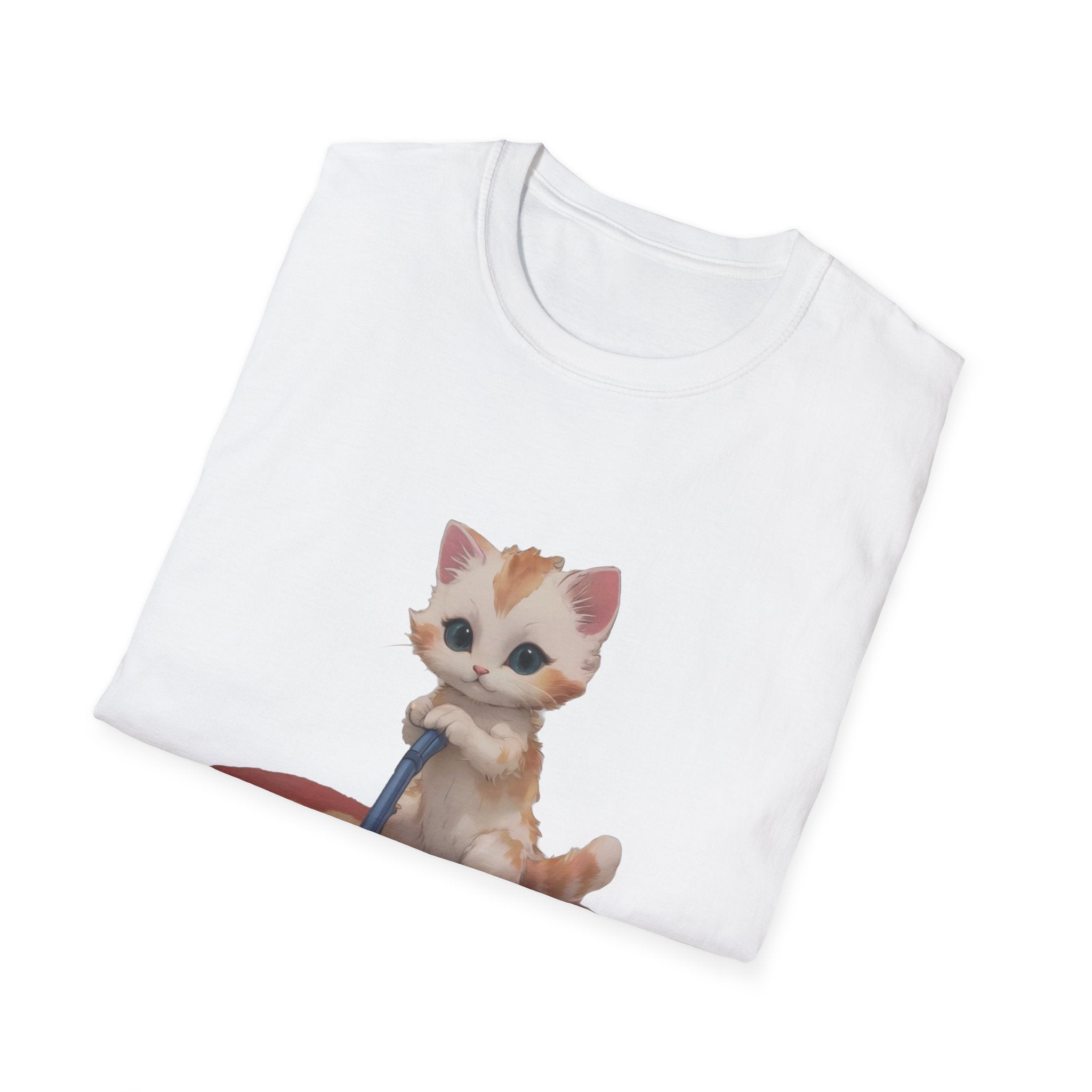 Purrfectly Tidy Cat Illustration T-Shirt | Cute Kitten on Rug