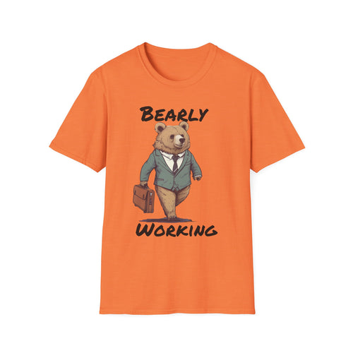 Bearly Working T-Shirt — Funny Bear Office Graphic Tee