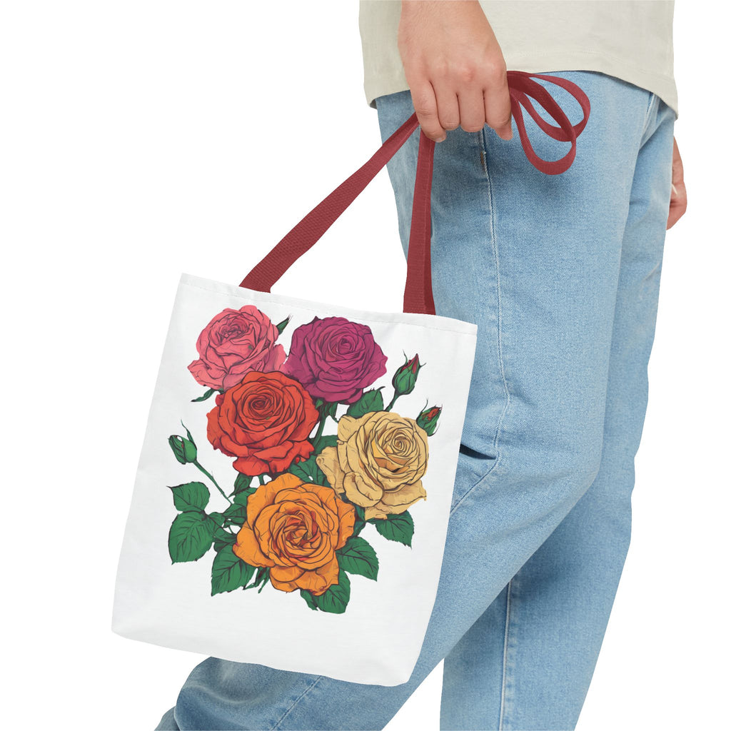 Floral Rose Bouquet Tote Bag — Colorful Garden Tote