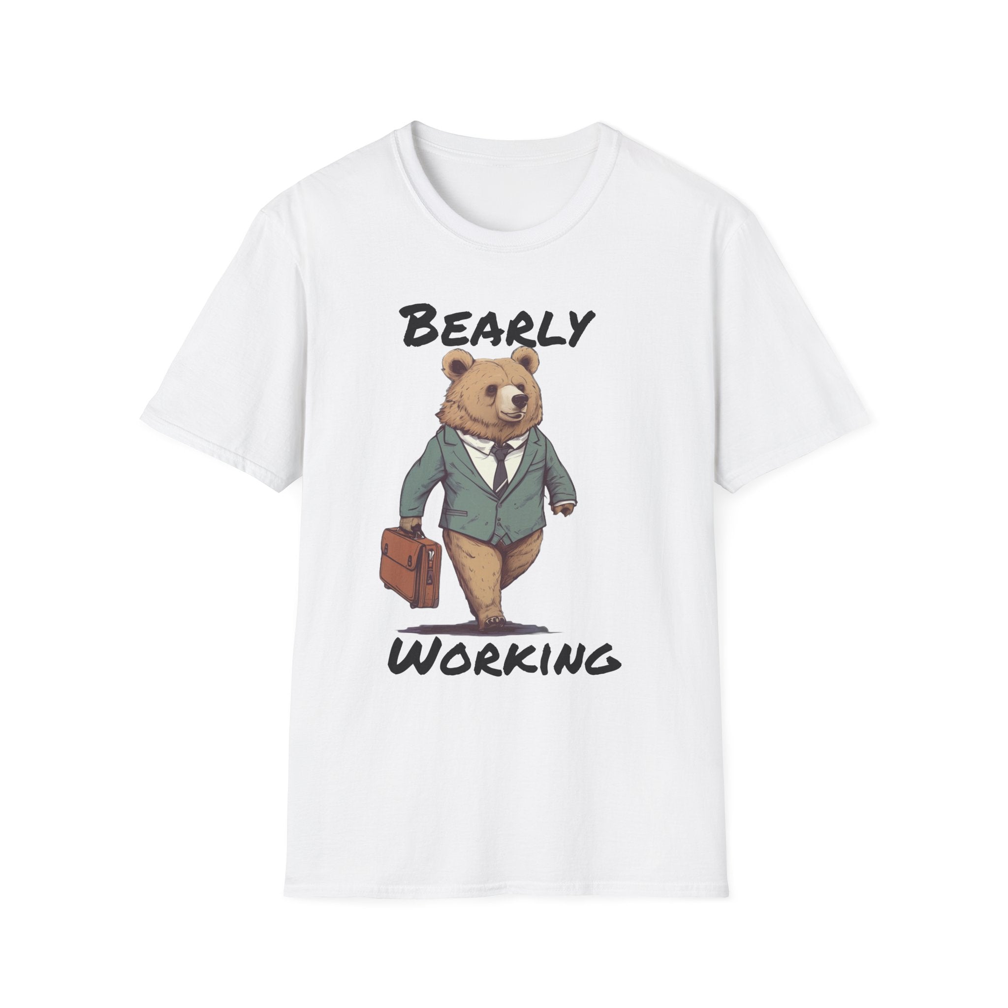Bearly Working T-Shirt — Funny Bear Office Graphic Tee