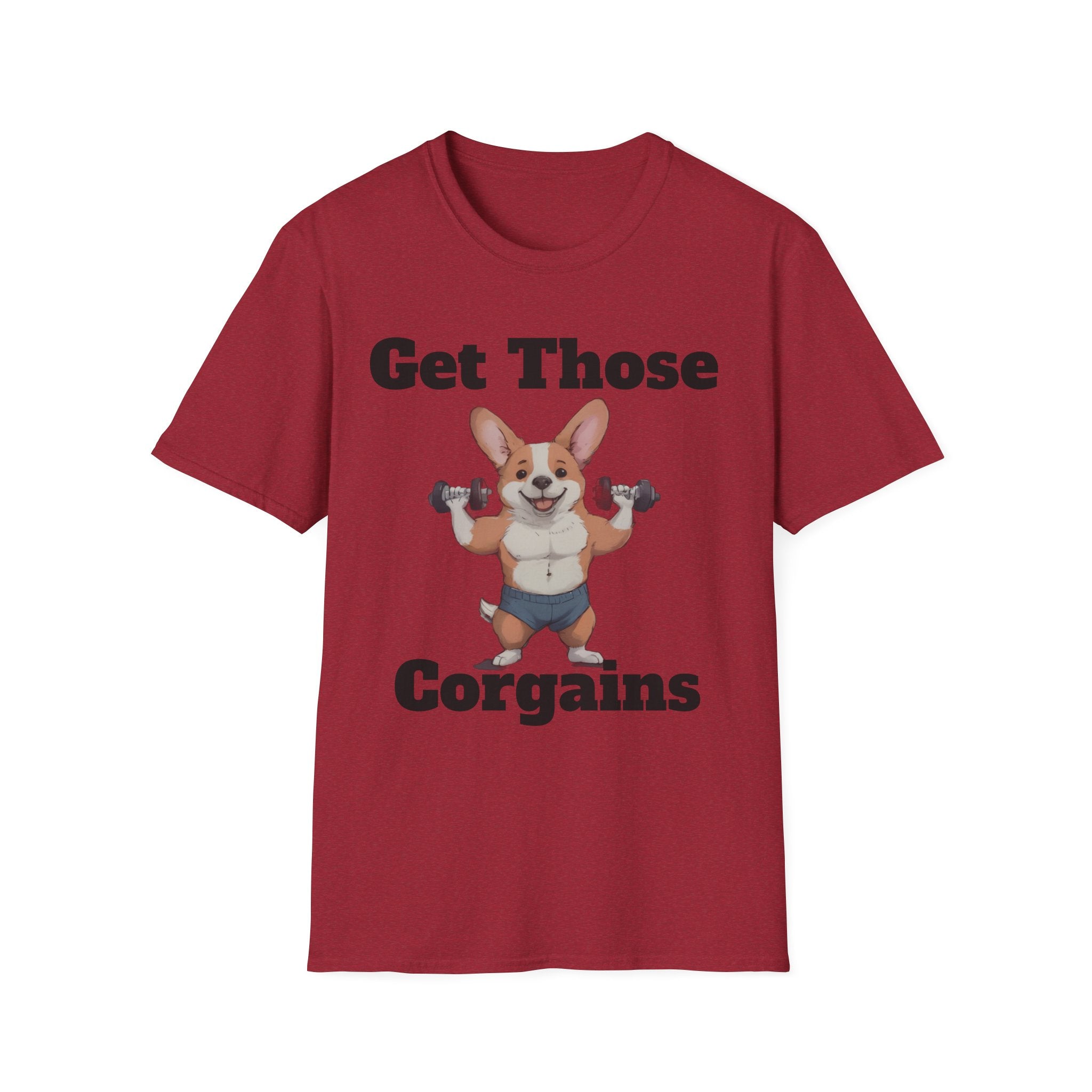 Get Those Corgains T-Shirt — Funny Corgi Gym Dog Fitness Tee