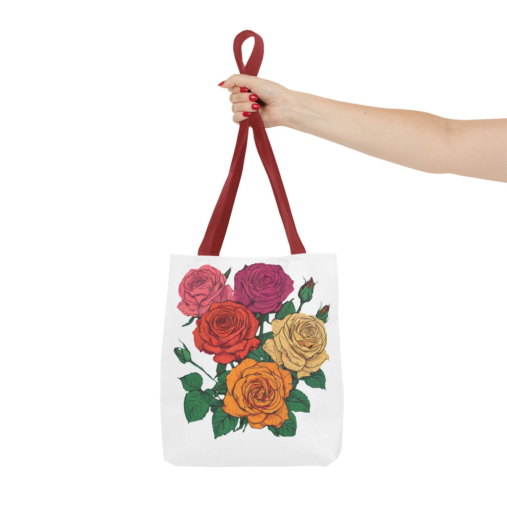 Floral Rose Bouquet Tote Bag — Colorful Garden Tote
