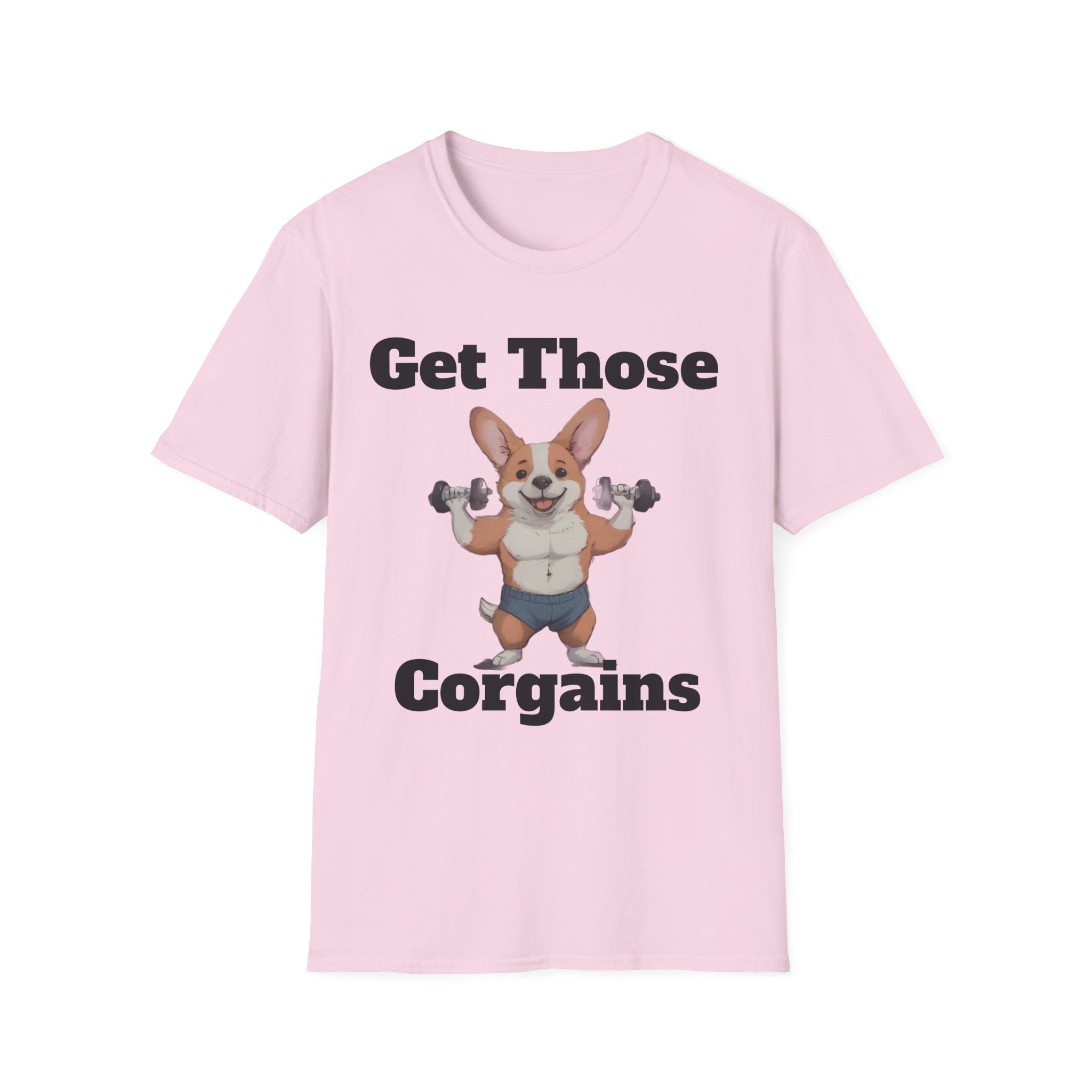 Get Those Corgains T-Shirt — Funny Corgi Gym Dog Fitness Tee