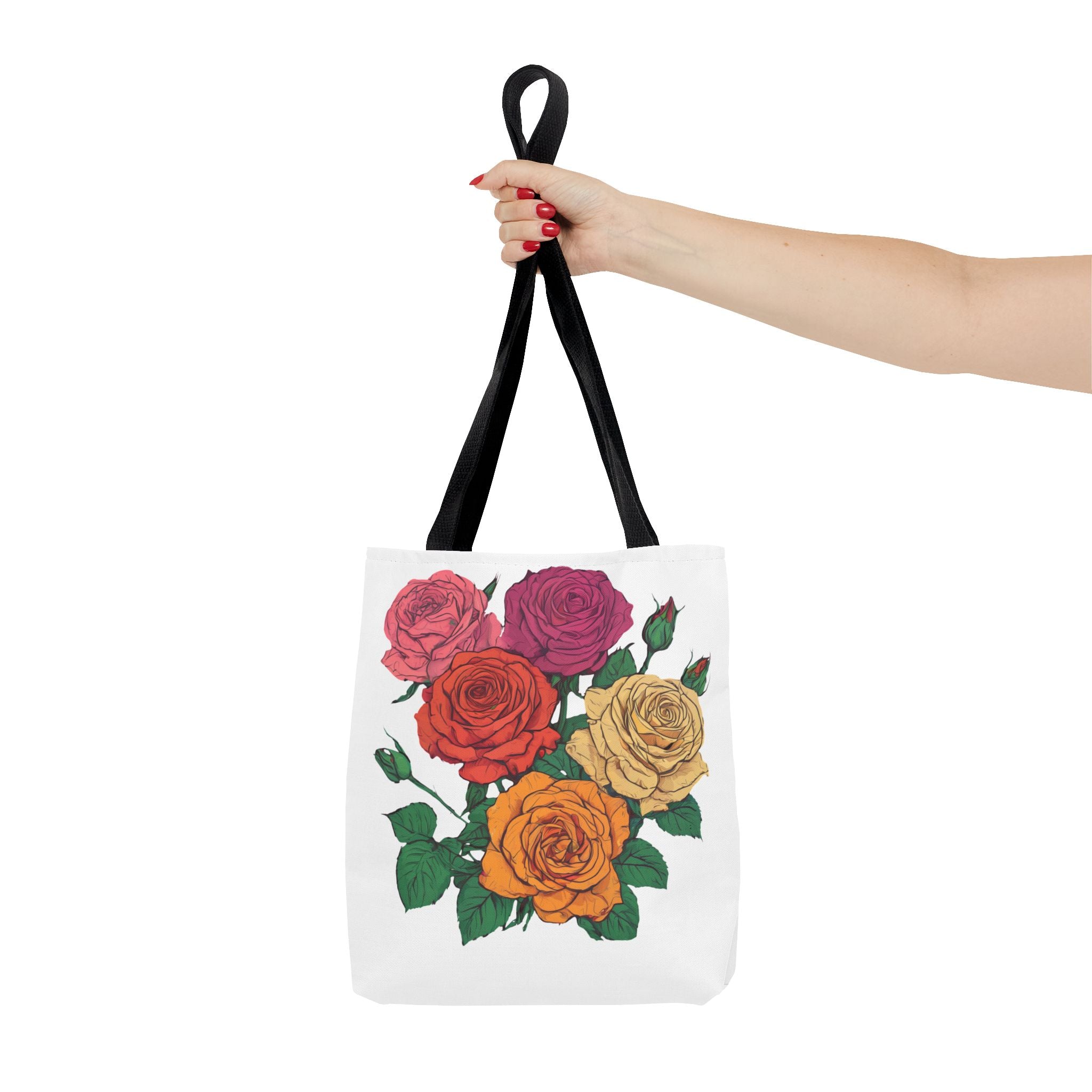 Floral Rose Bouquet Tote Bag — Colorful Garden Tote