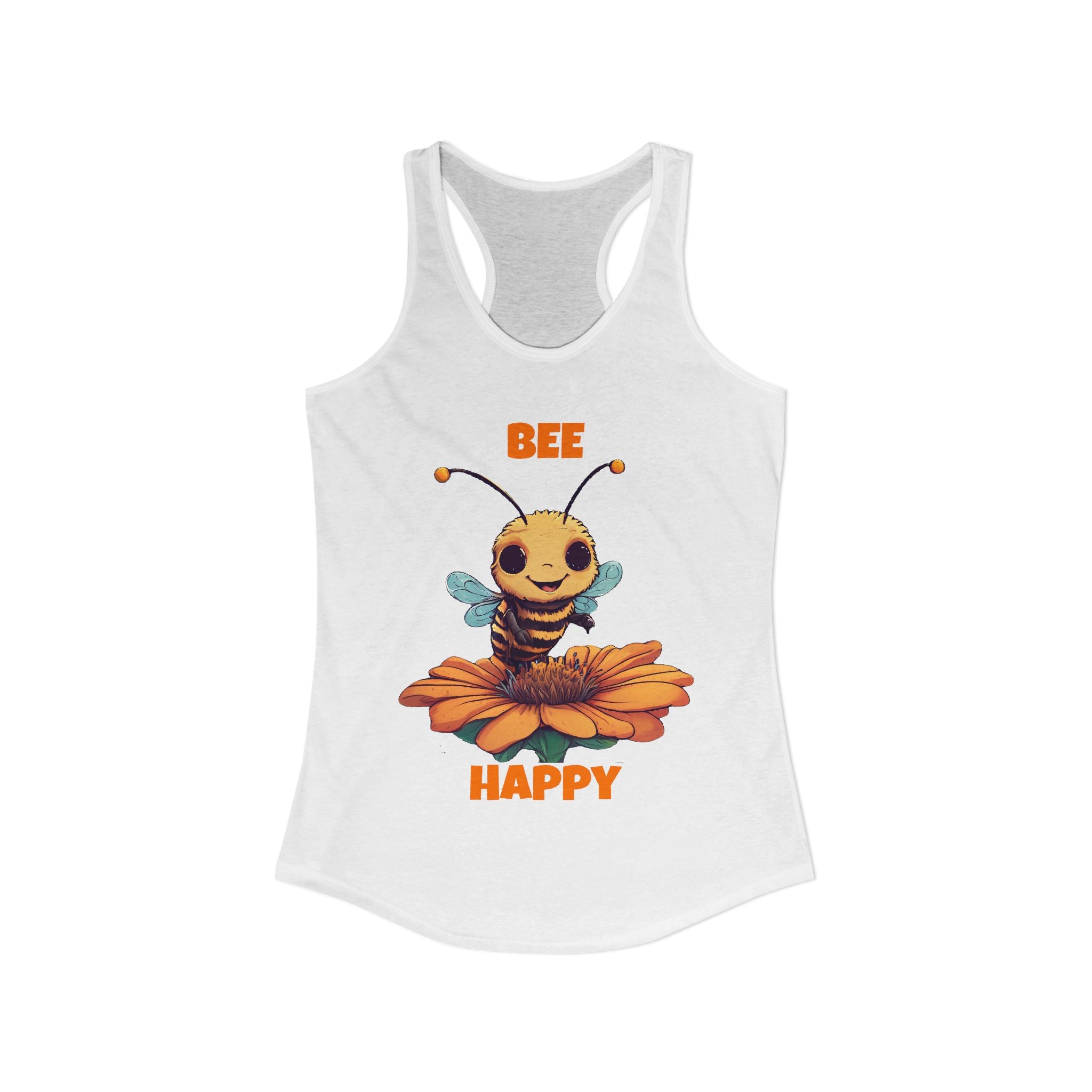 Bee Happy, Happy Bee Graphic Women's Ideal Racerback Tank