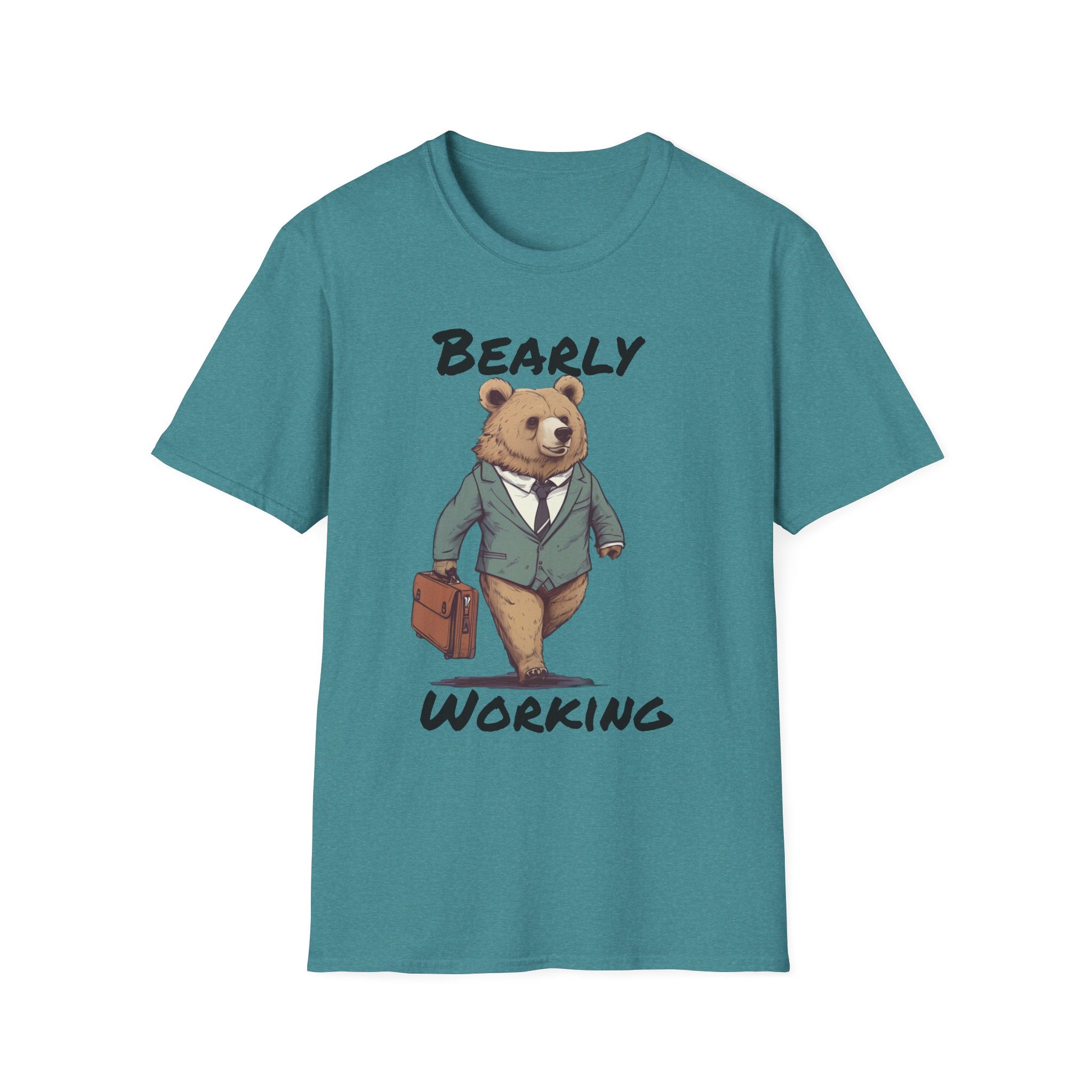 Bearly Working T-Shirt — Funny Bear Office Graphic Tee