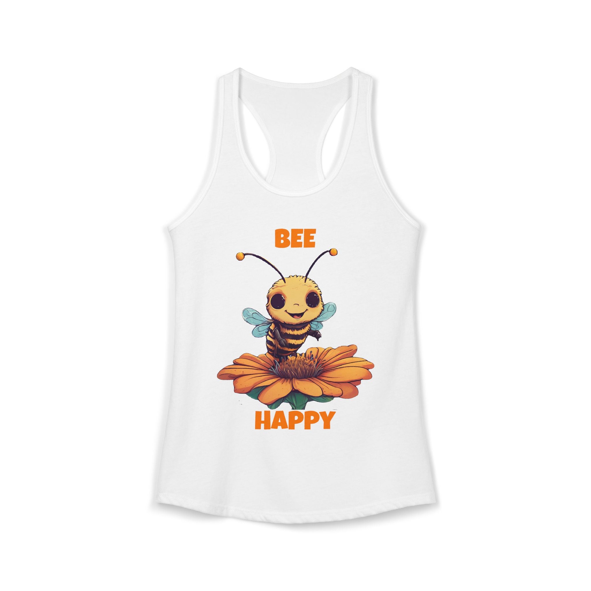 Bee Happy, Happy Bee Graphic Women's Ideal Racerback Tank