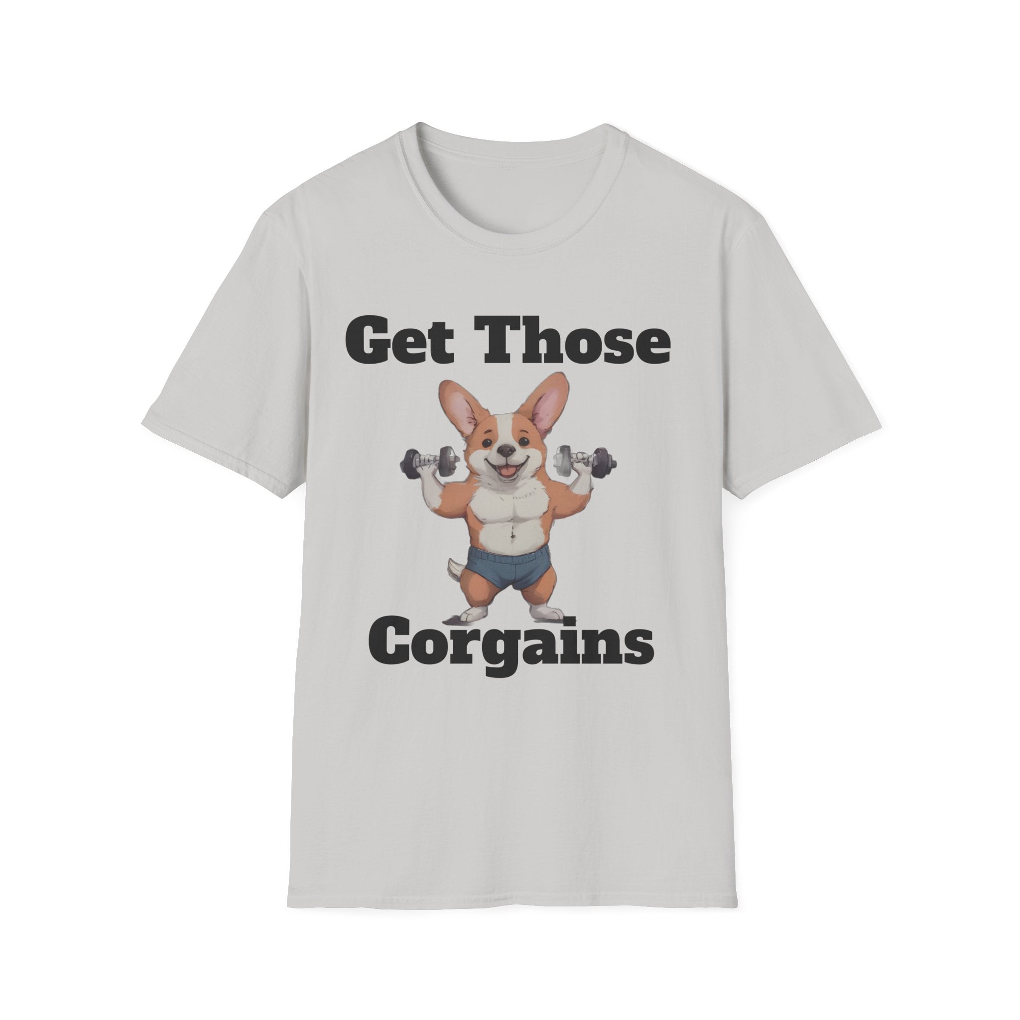 Get Those Corgains T-Shirt — Funny Corgi Gym Dog Fitness Tee