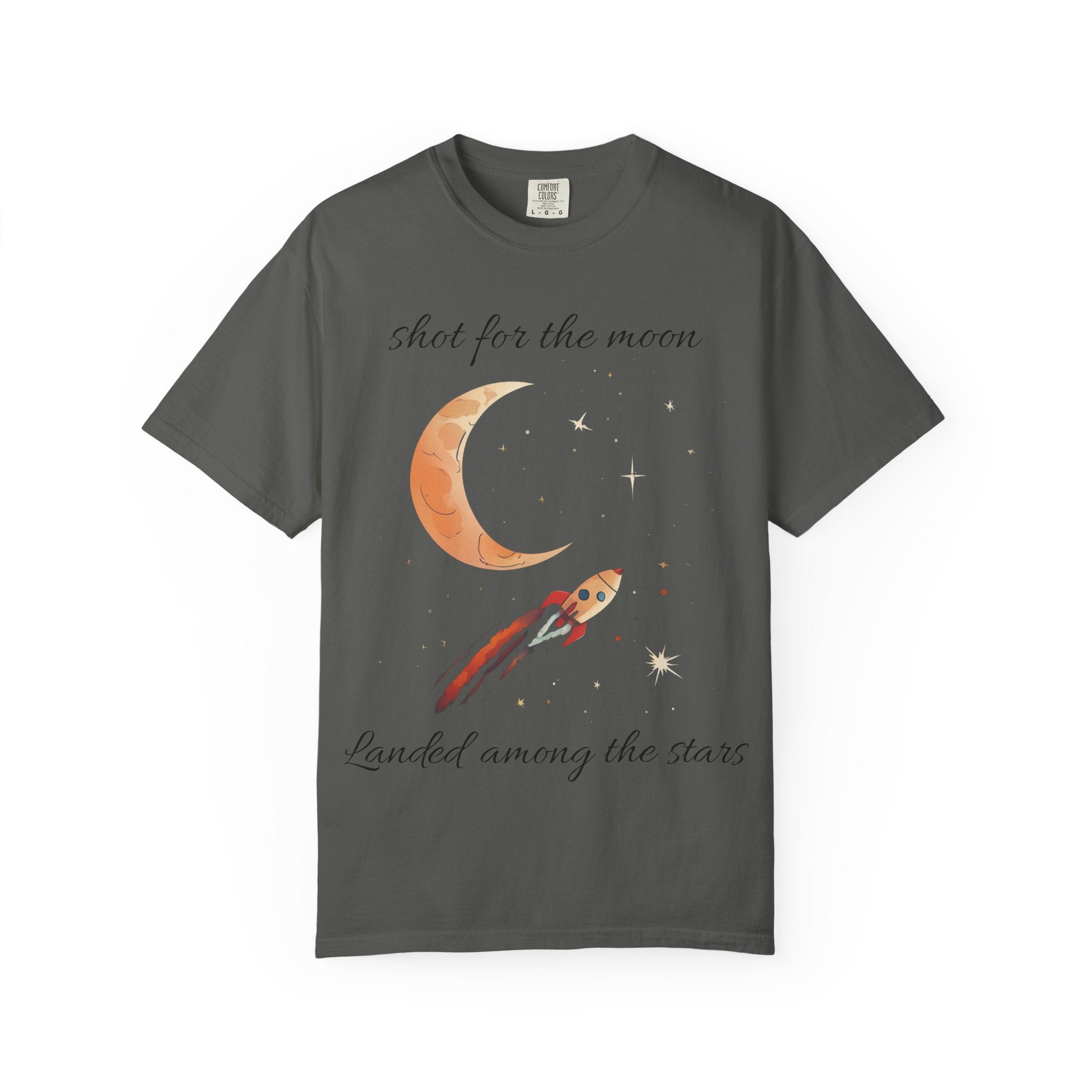 Shot for the Moon Rocket Moon T-Shirt | Landed Among the Stars