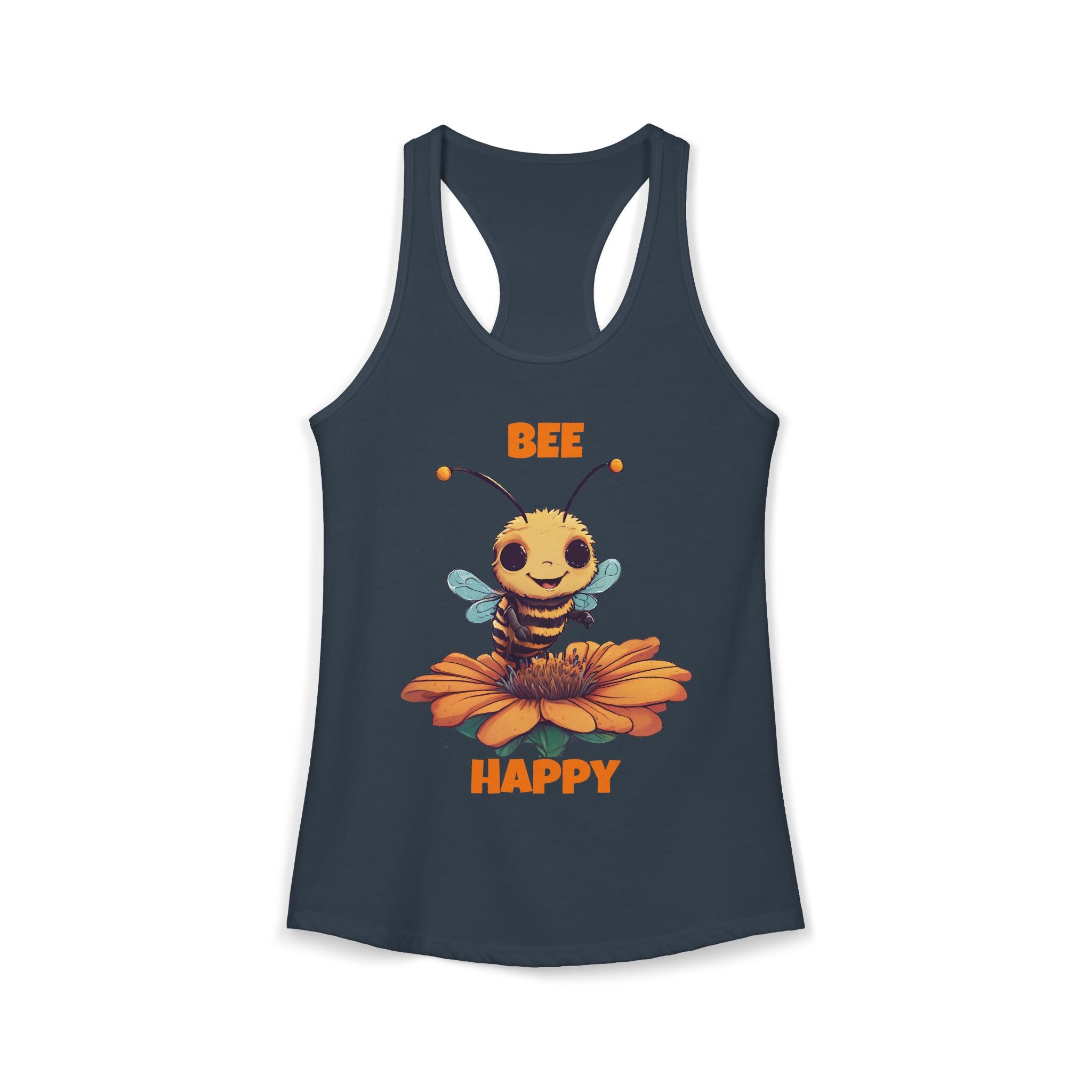 Bee Happy, Happy Bee Graphic Women's Ideal Racerback Tank