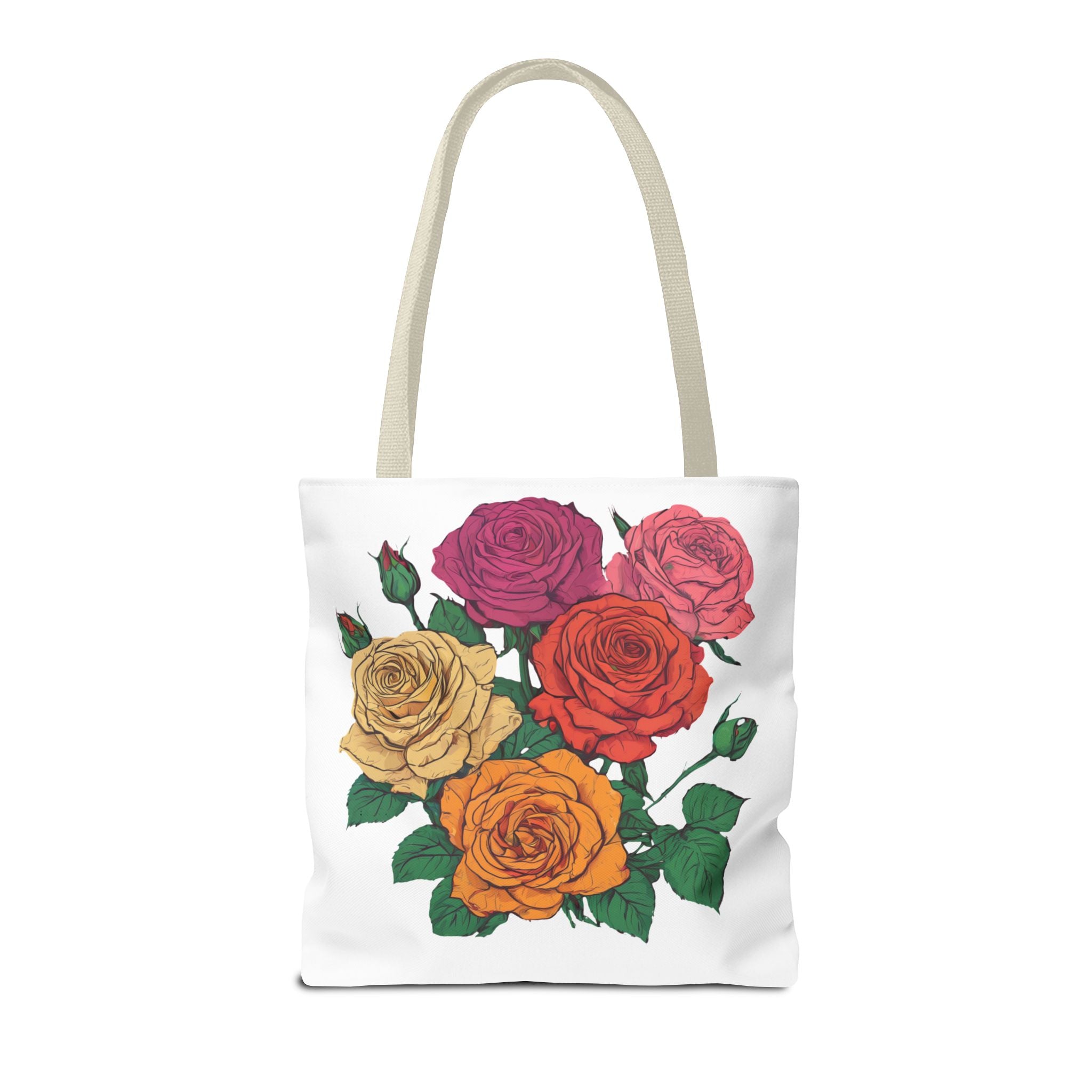 Floral Rose Bouquet Tote Bag — Colorful Garden Tote