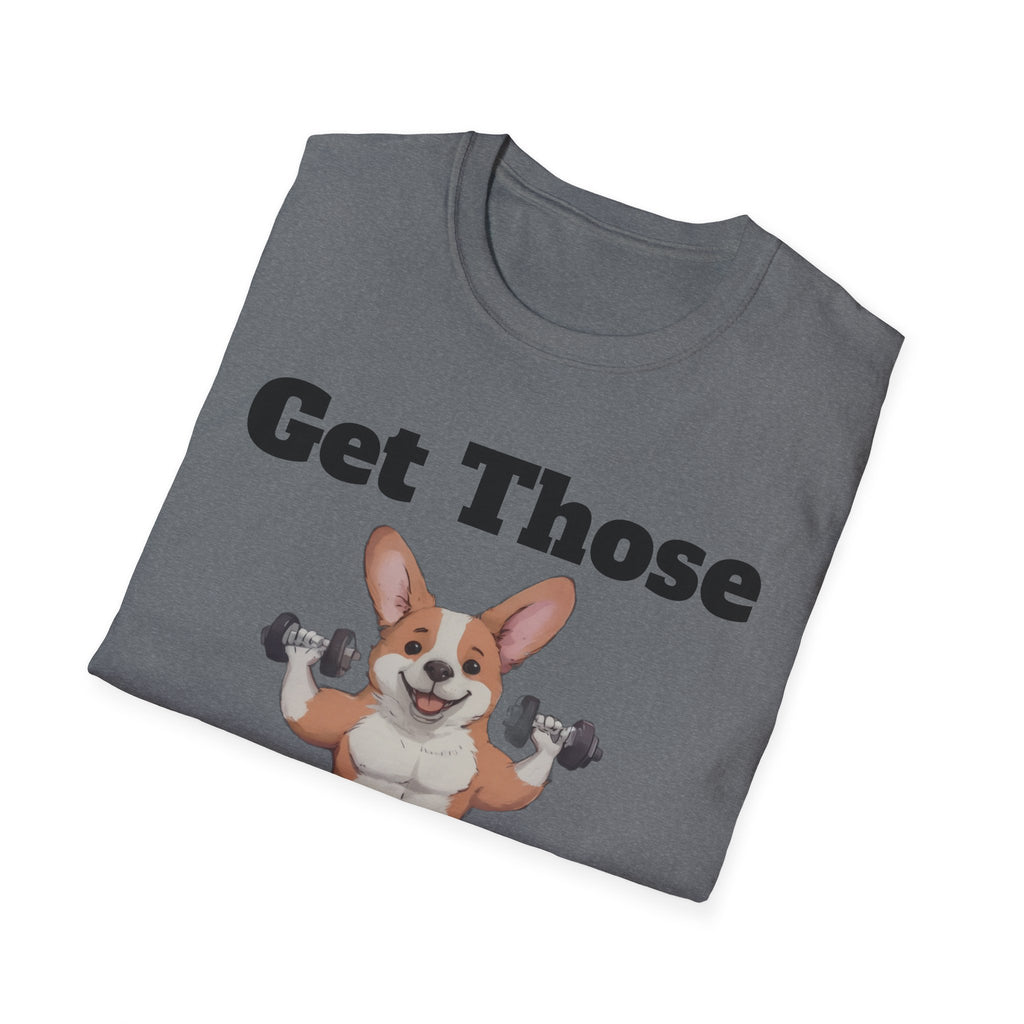 Get Those Corgains T-Shirt — Funny Corgi Gym Dog Fitness Tee