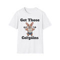 Get Those Corgains T-Shirt — Funny Corgi Gym Dog Fitness Tee