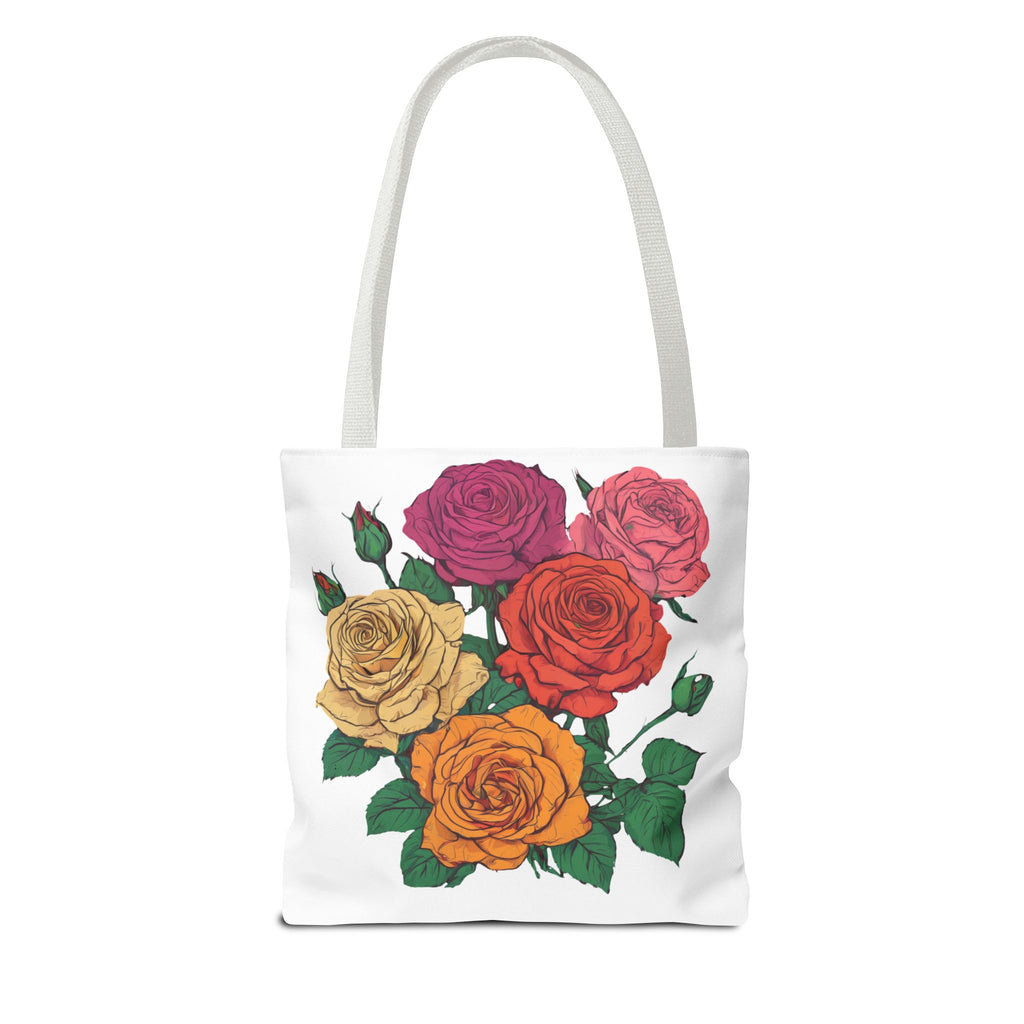 Floral Rose Bouquet Tote Bag — Colorful Garden Tote