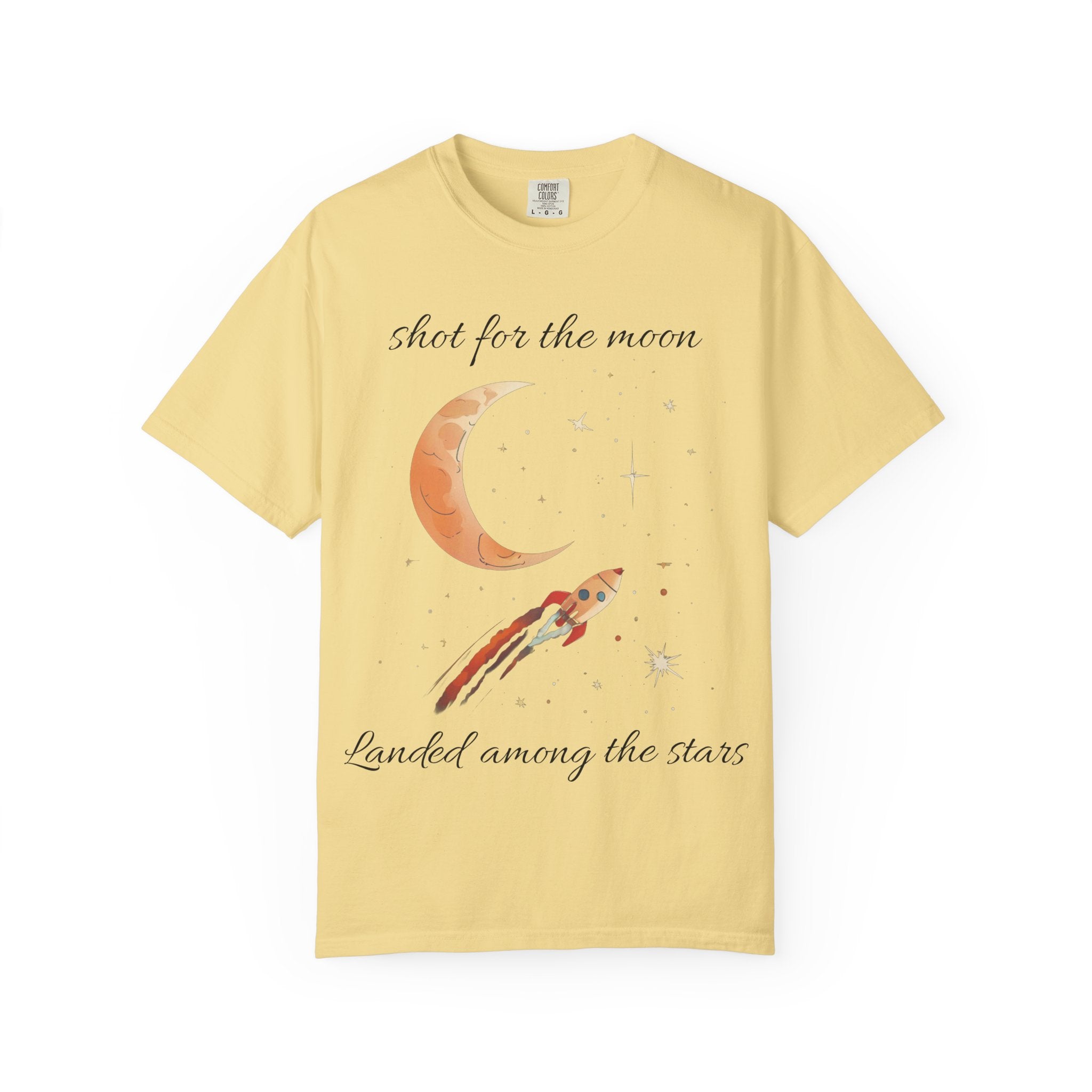 Shot for the Moon Rocket Moon T-Shirt | Landed Among the Stars