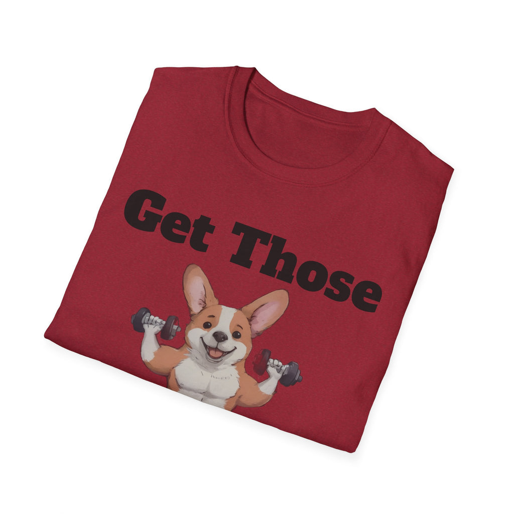 Get Those Corgains T-Shirt — Funny Corgi Gym Dog Fitness Tee