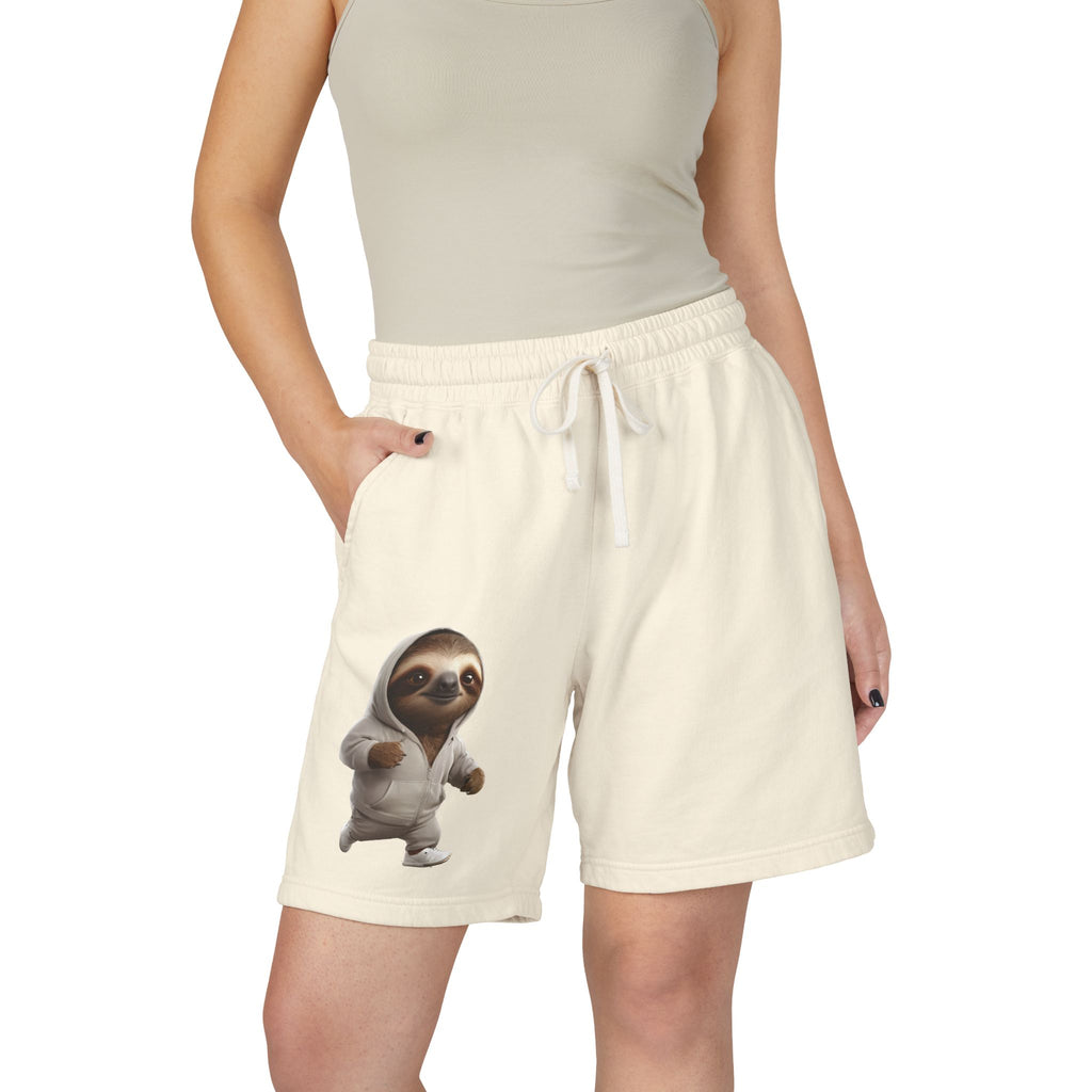 Sloth Lounge Sweat Shorts — Cozy Fleece Sleep & Relax Shorts