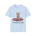Purrfectly Tidy Cat Illustration T-Shirt | Cute Kitten on Rug