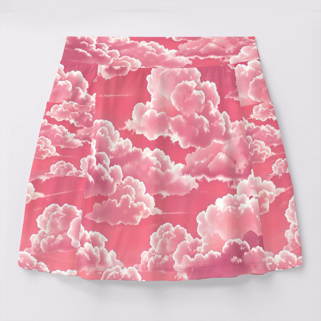 Cute Pink Cloud Tennis Skirt