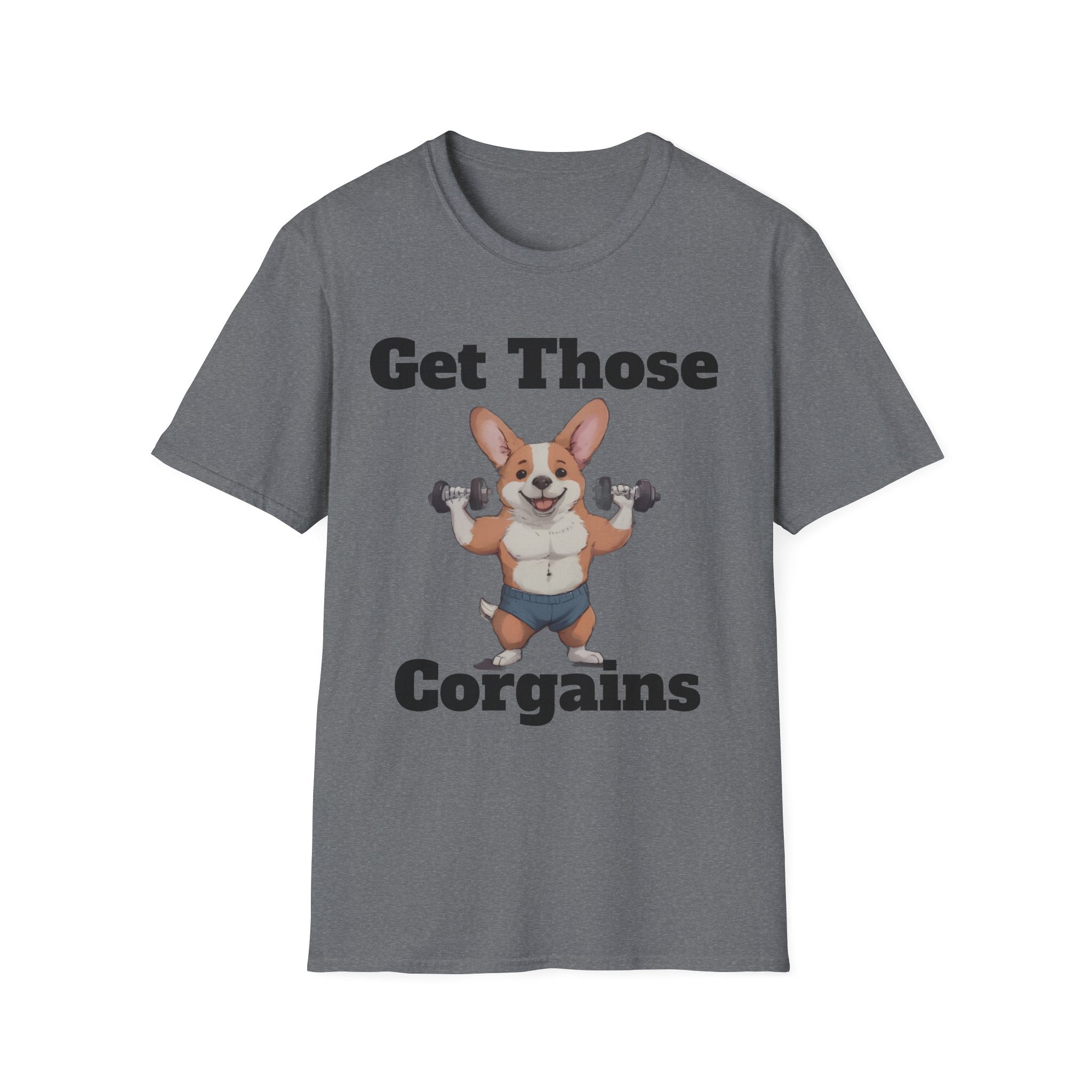 Get Those Corgains T-Shirt — Funny Corgi Gym Dog Fitness Tee