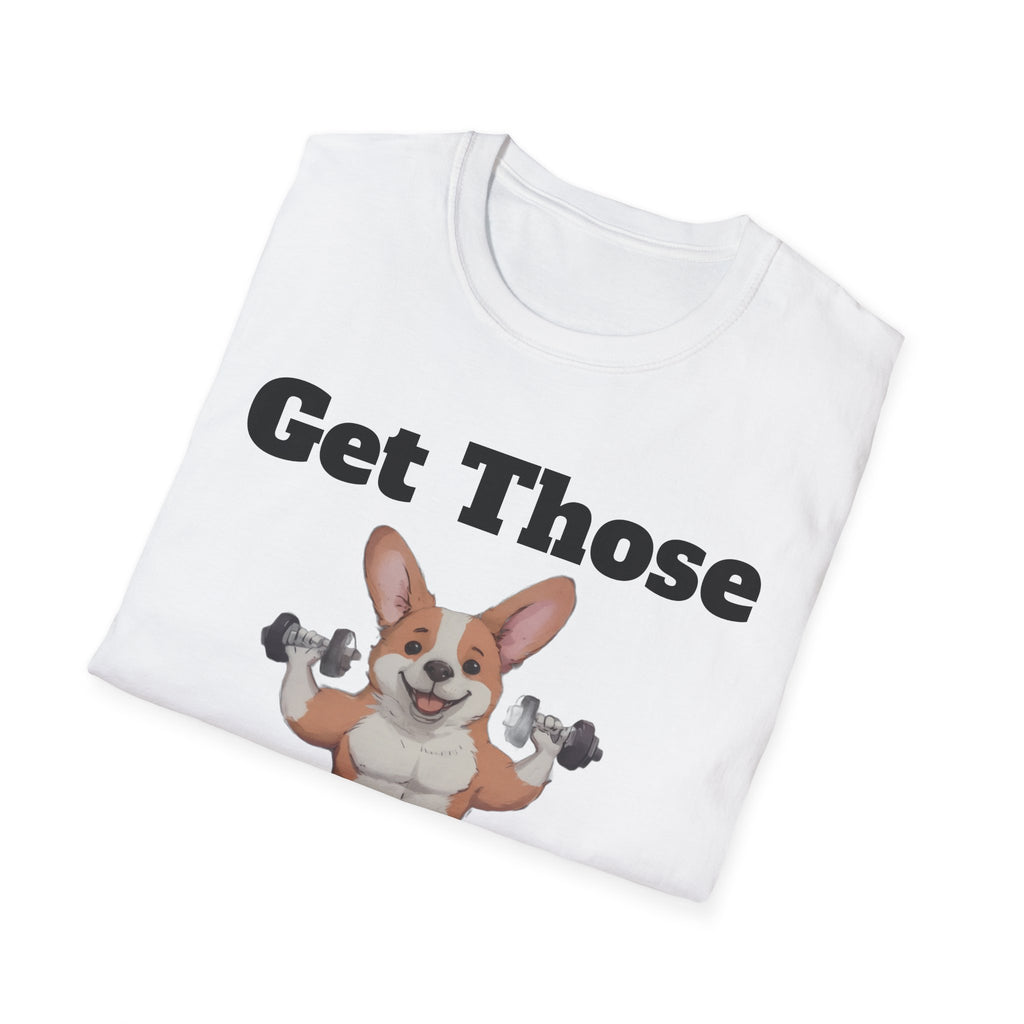 Get Those Corgains T-Shirt — Funny Corgi Gym Dog Fitness Tee