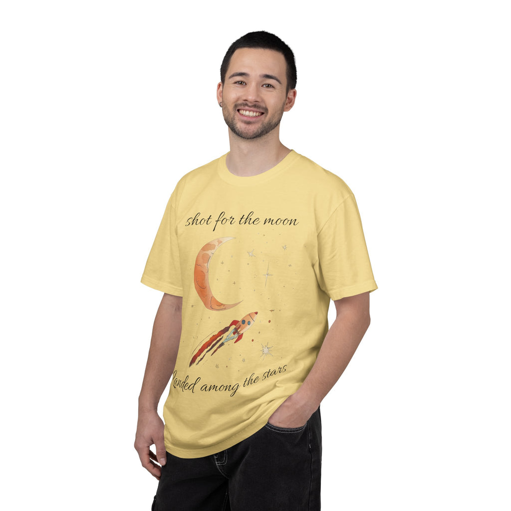 Shot for the Moon Rocket Moon T-Shirt | Landed Among the Stars