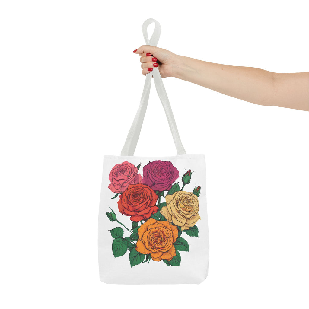 Floral Rose Bouquet Tote Bag — Colorful Garden Tote