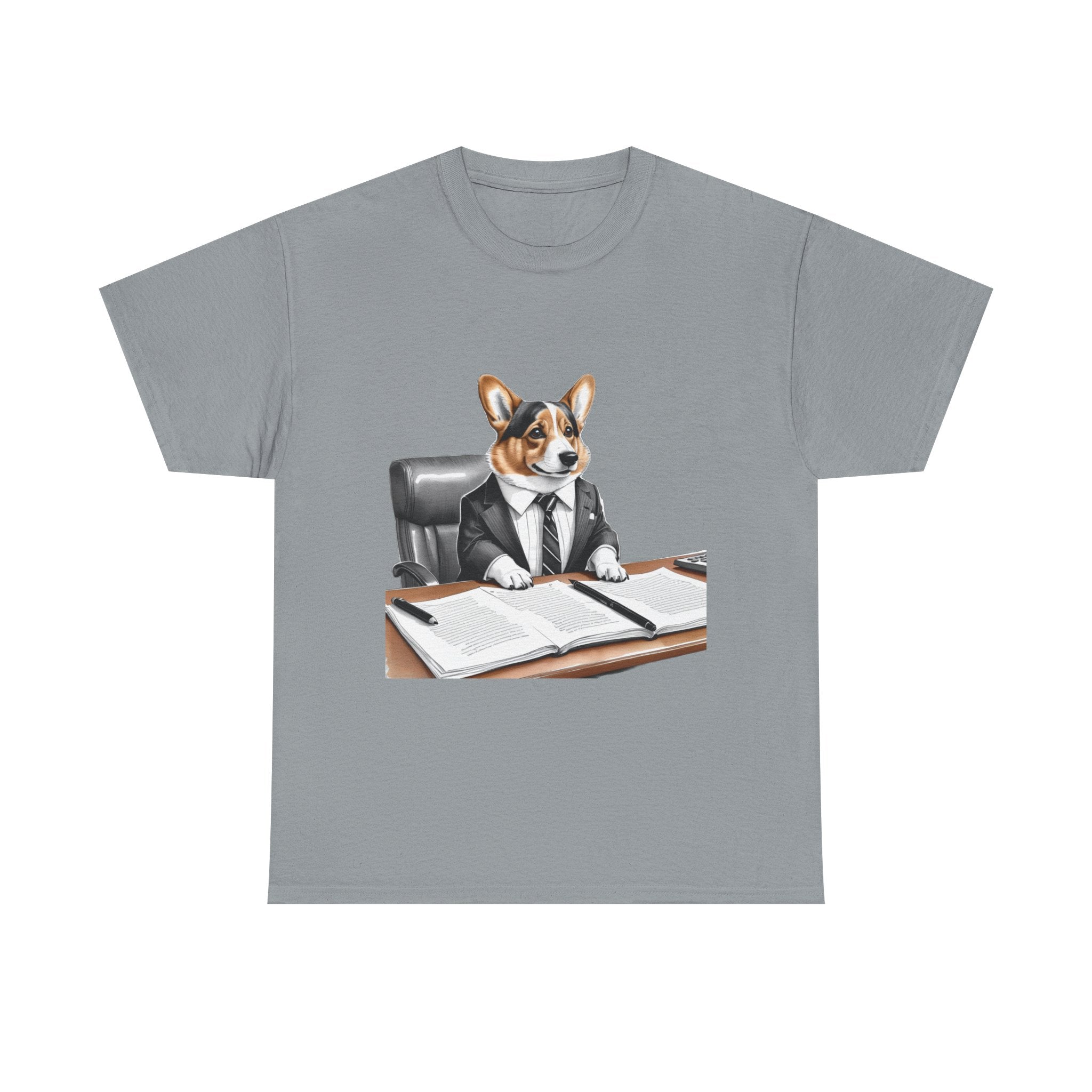 Corgi in Suit Tee | Dog Lawyer Office Illustration, Cute Business Dog Shirt