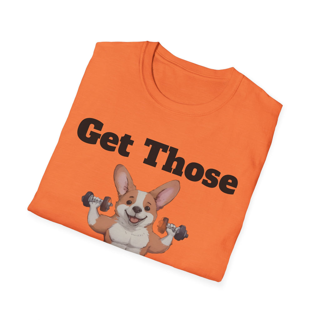 Get Those Corgains T-Shirt — Funny Corgi Gym Dog Fitness Tee