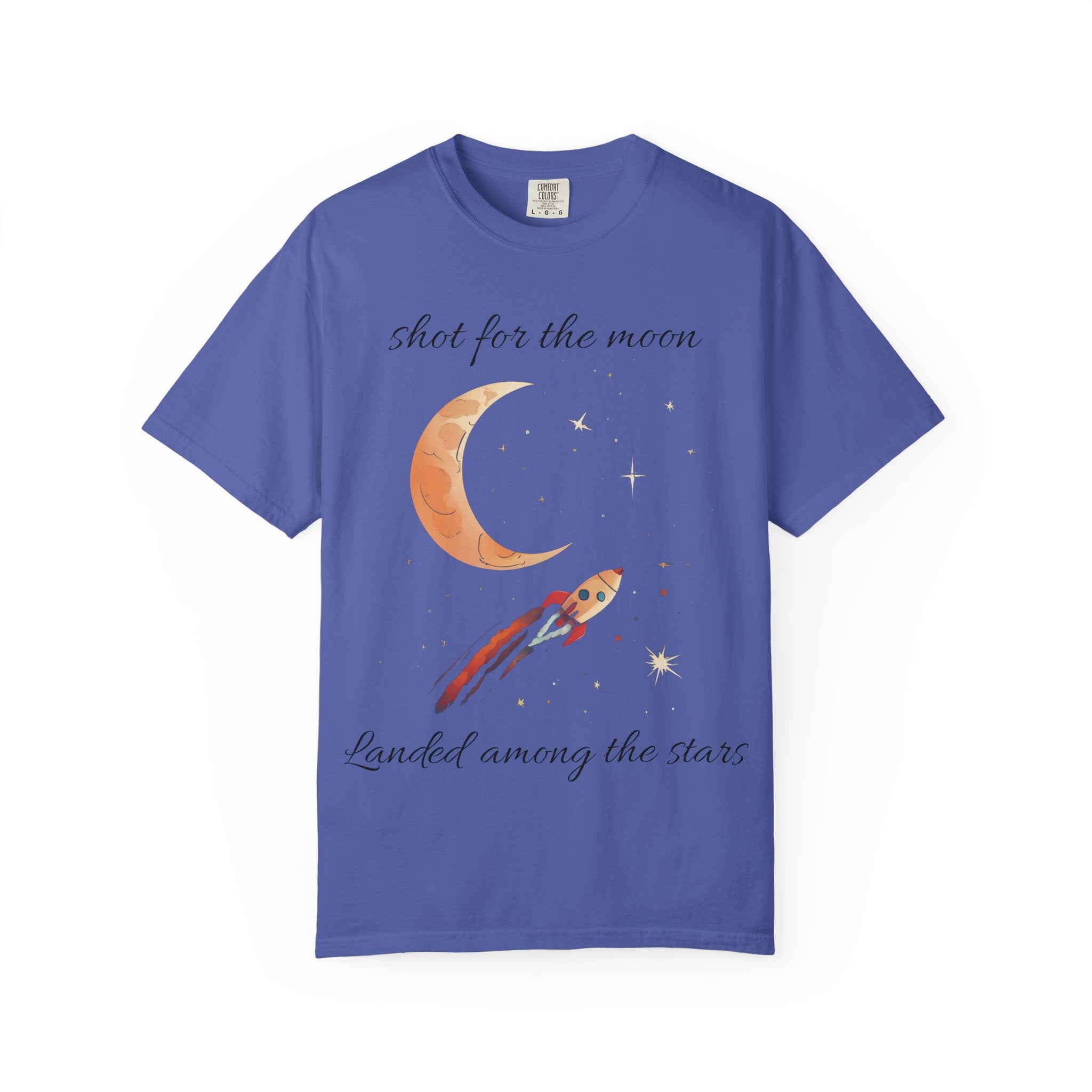 Shot for the Moon Rocket Moon T-Shirt | Landed Among the Stars