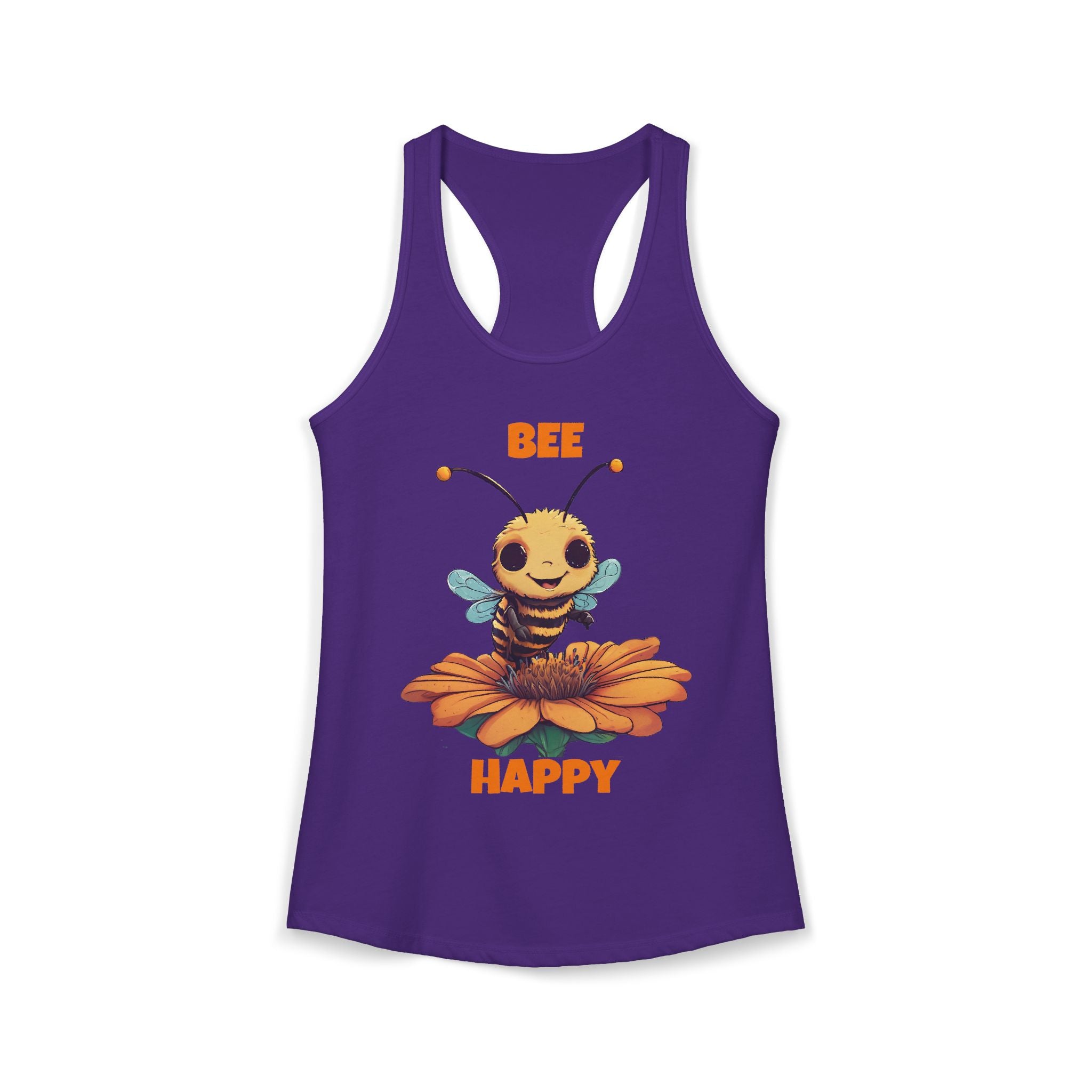 Bee Happy, Happy Bee Graphic Women's Ideal Racerback Tank