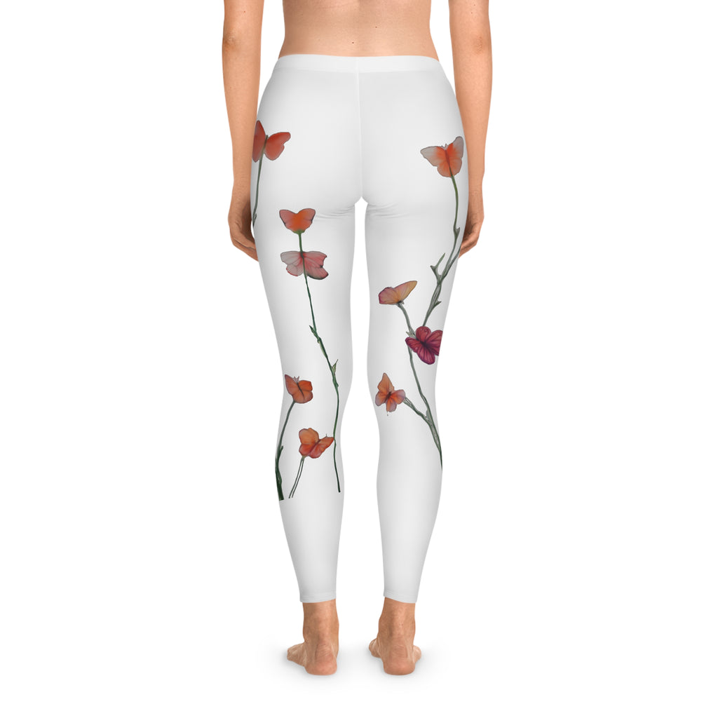Floral Butterfly Vine Leggings – Watercolor Butterfly Print
